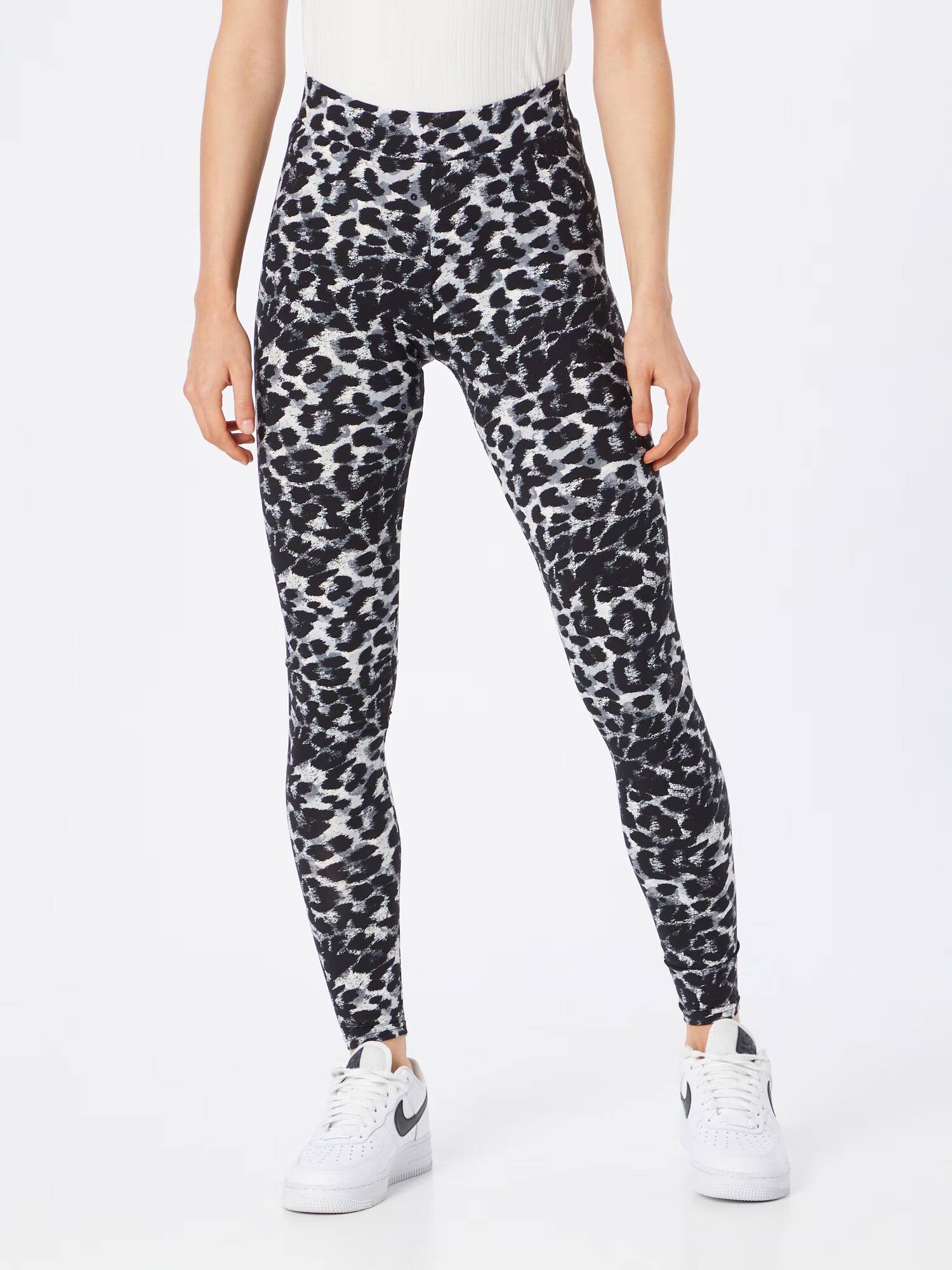 Urban Classics Leggings gri / negru / alb - Pled.ro