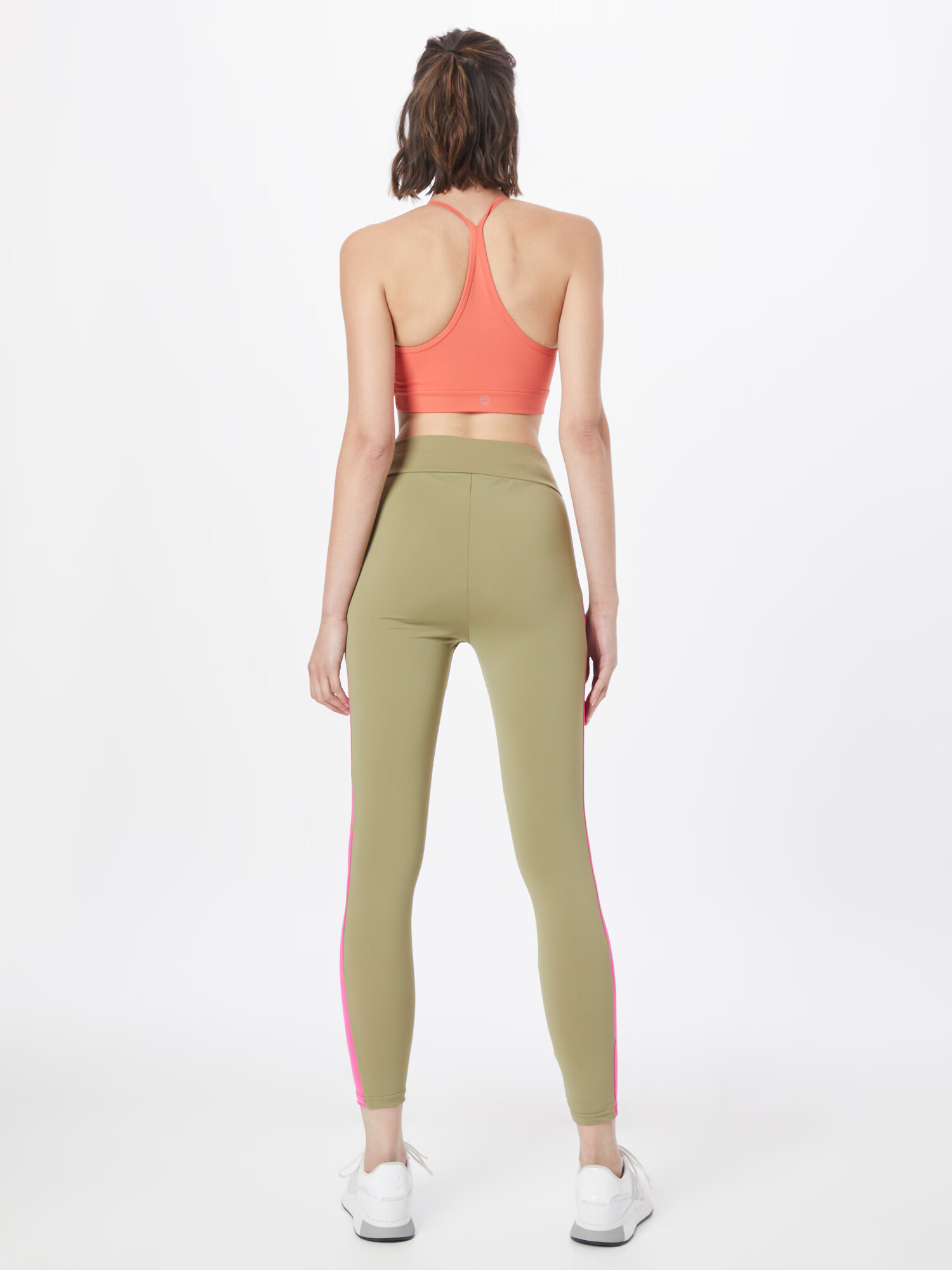 Urban Classics Leggings kaki / roz neon - Pled.ro