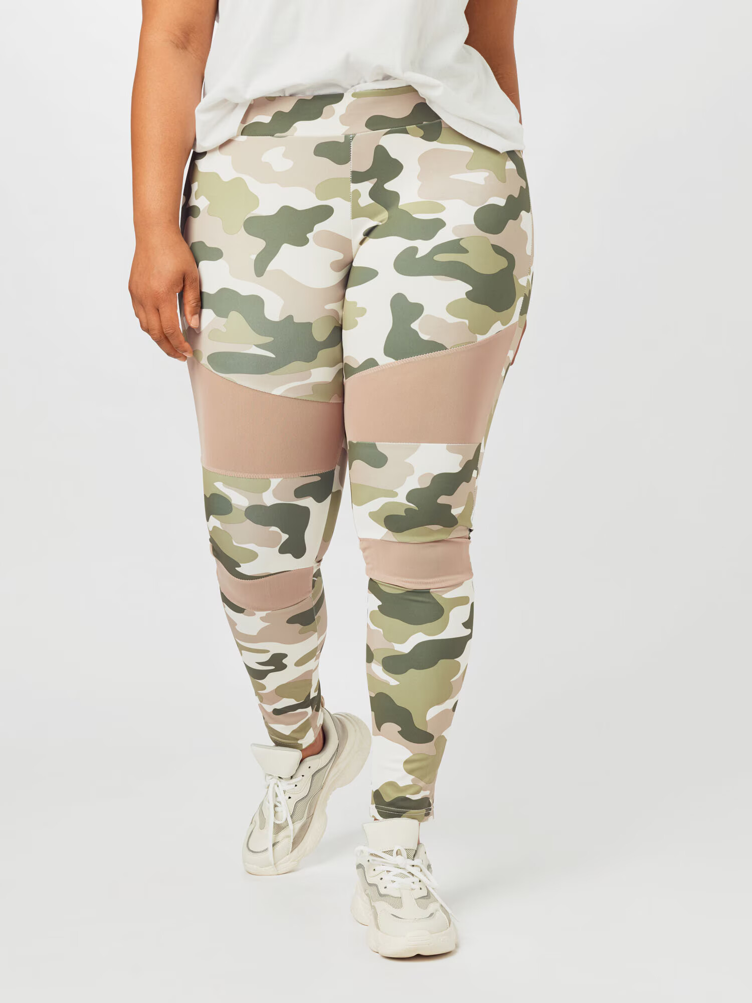 Urban Classics Leggings kaki / verde închis / roz pal / alb - Pled.ro