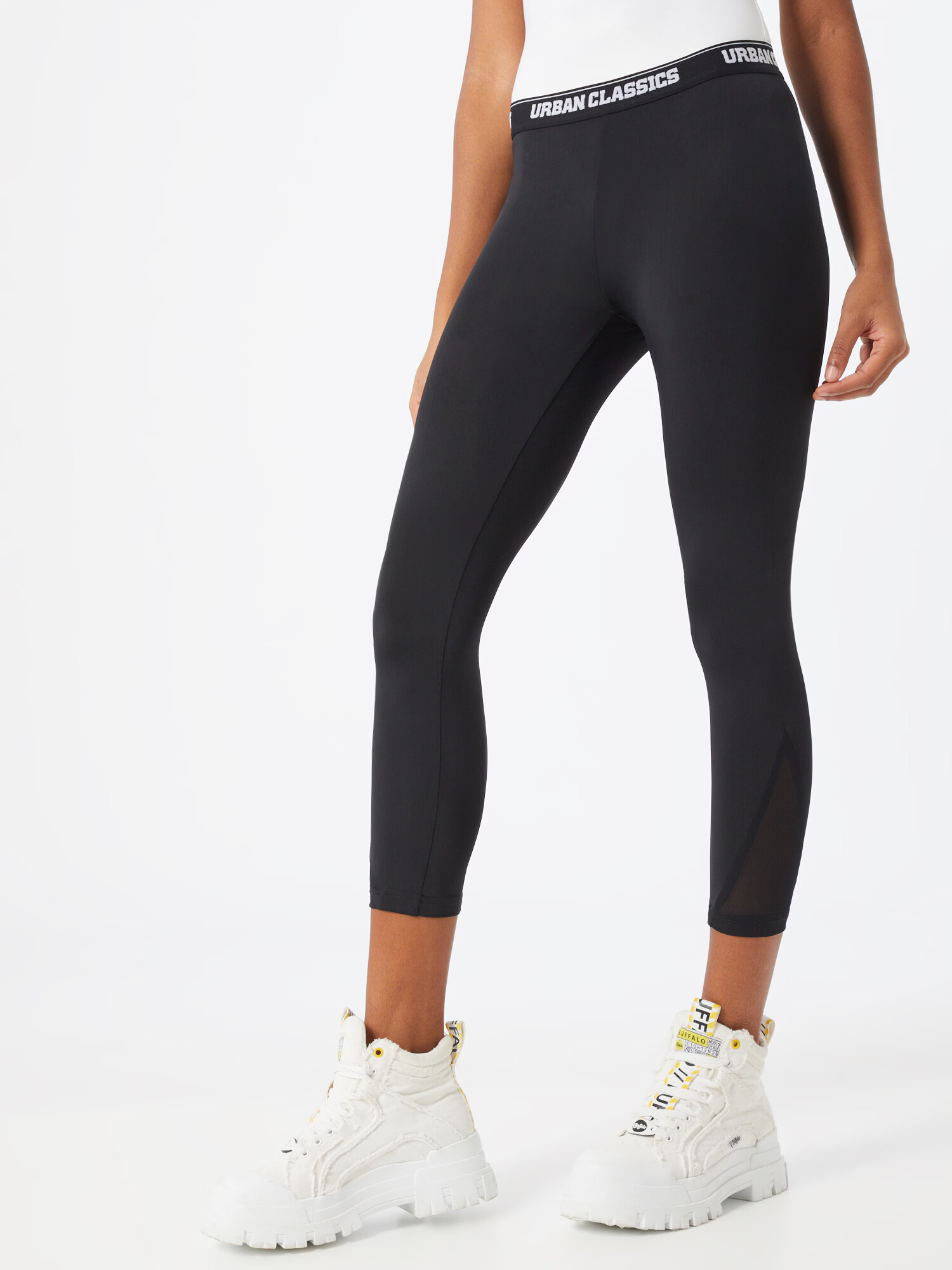 Urban Classics Leggings negru / alb - Pled.ro