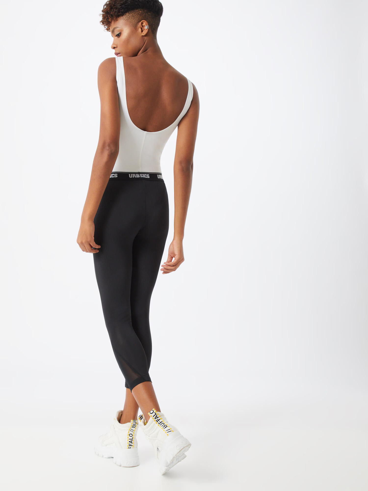 Urban Classics Leggings negru / alb - Pled.ro