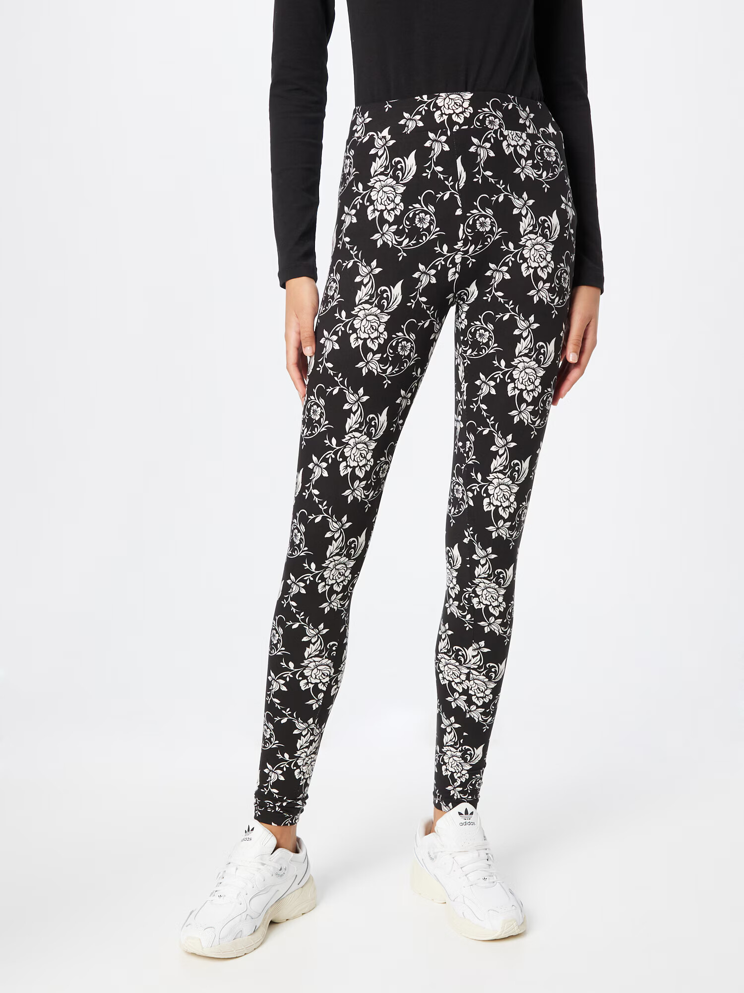 Urban Classics Leggings negru / alb - Pled.ro