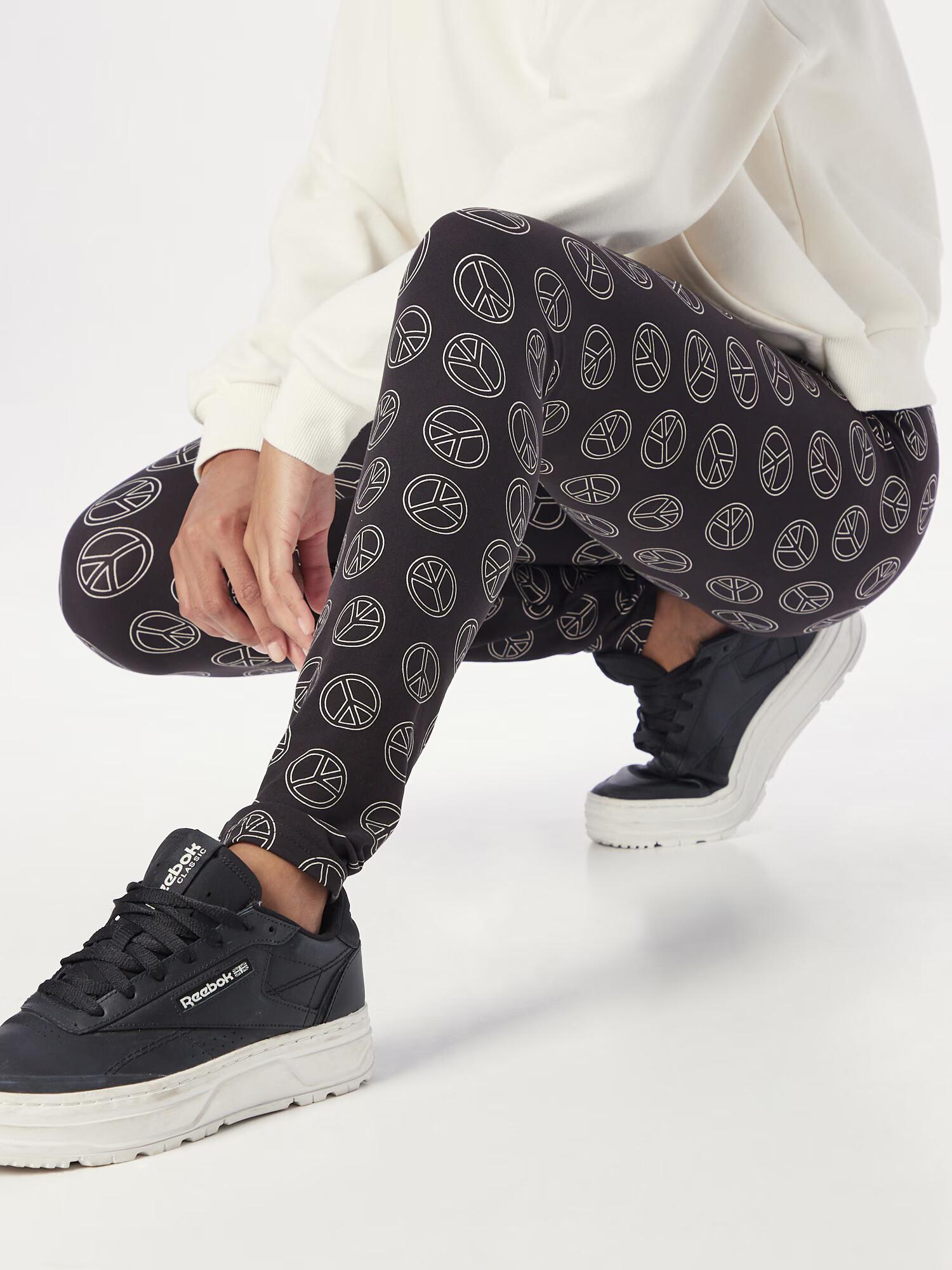 Urban Classics Leggings negru / alb - Pled.ro