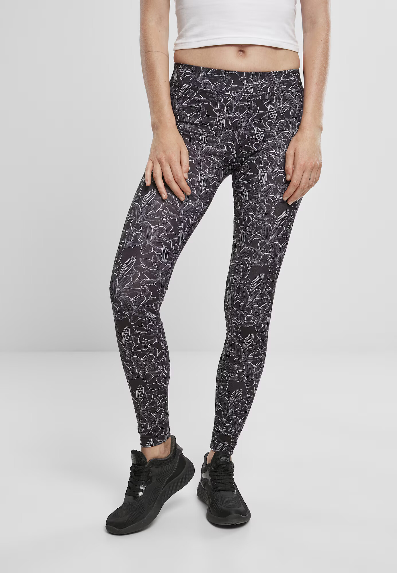 Urban Classics Leggings negru / alb - Pled.ro