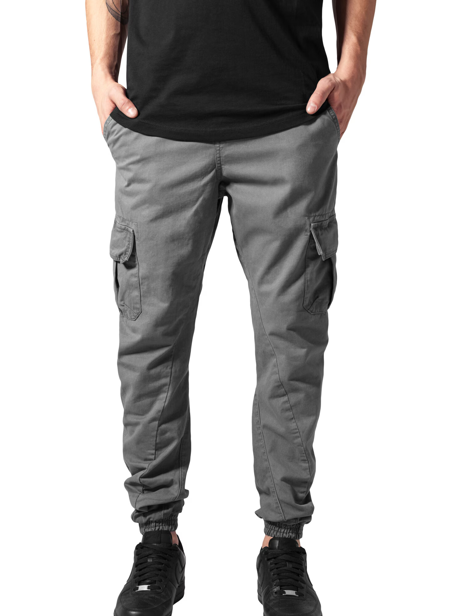 Urban Classics Pantaloni cu buzunare gri închis - Pled.ro