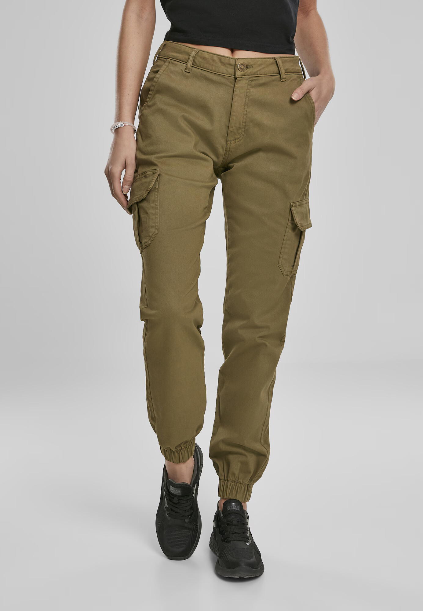 Urban Classics Pantaloni cu buzunare oliv - Pled.ro