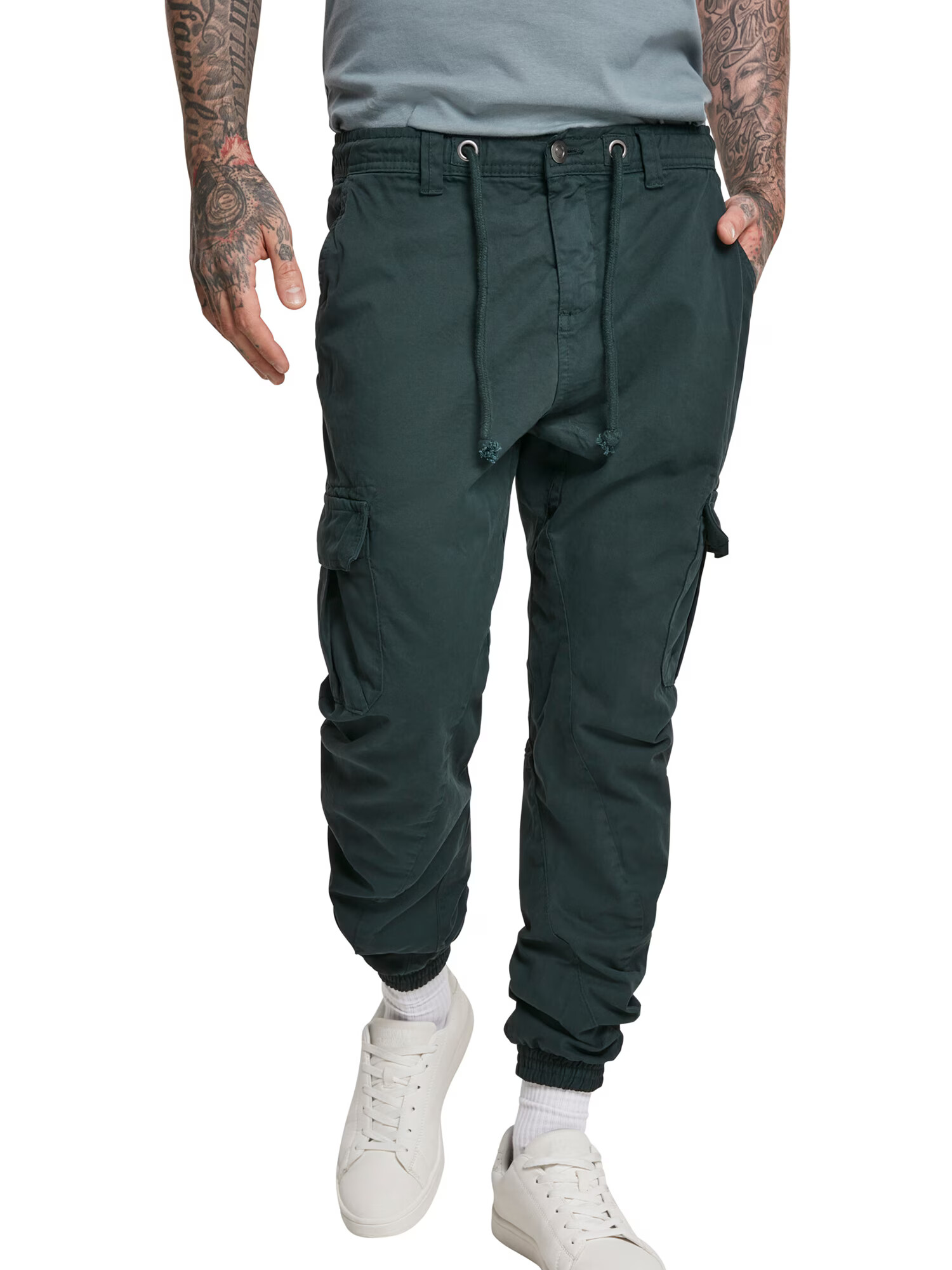 Urban Classics Pantaloni cu buzunare verde închis - Pled.ro