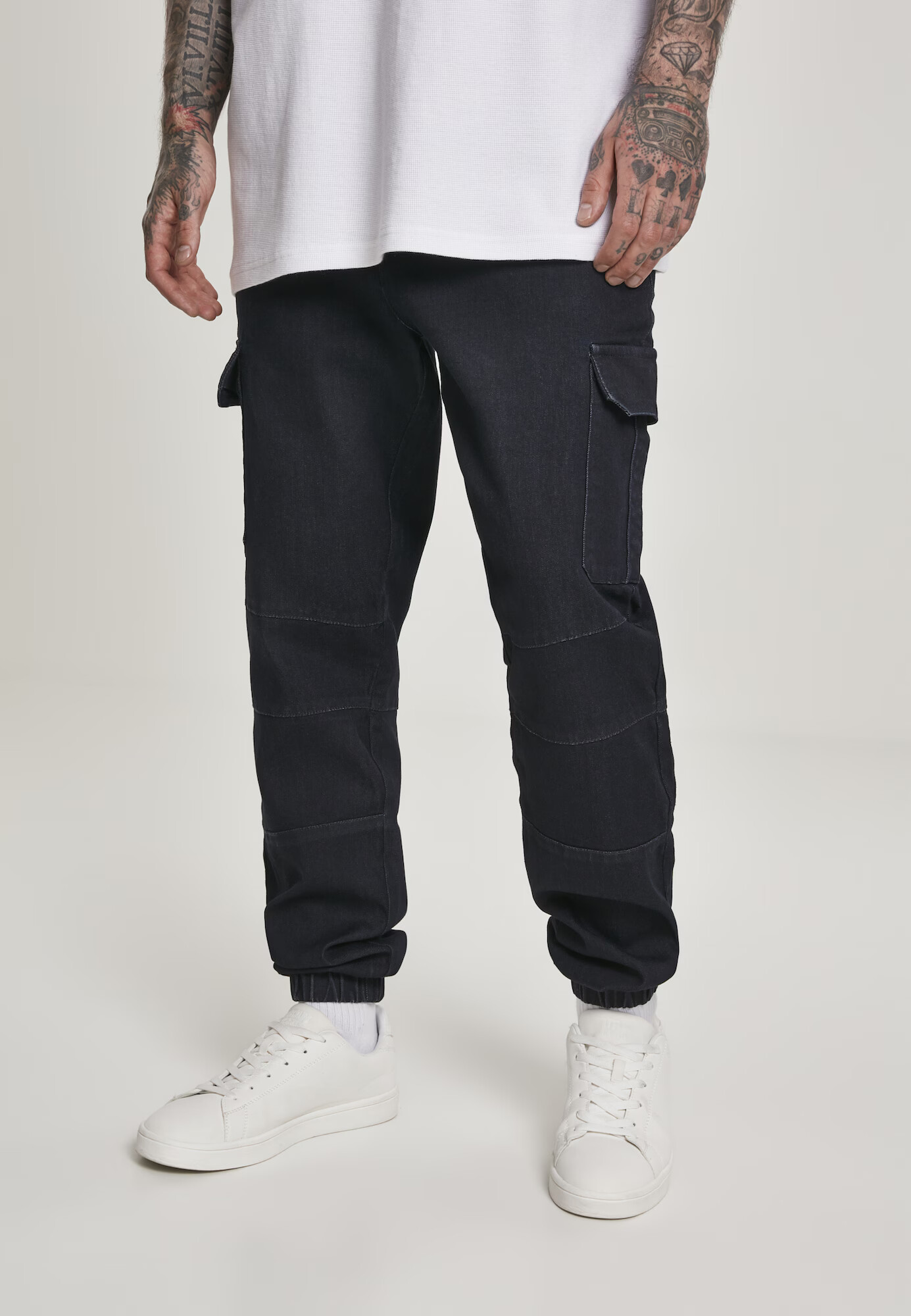 Urban Classics Pantaloni eleganți negru denim - Pled.ro