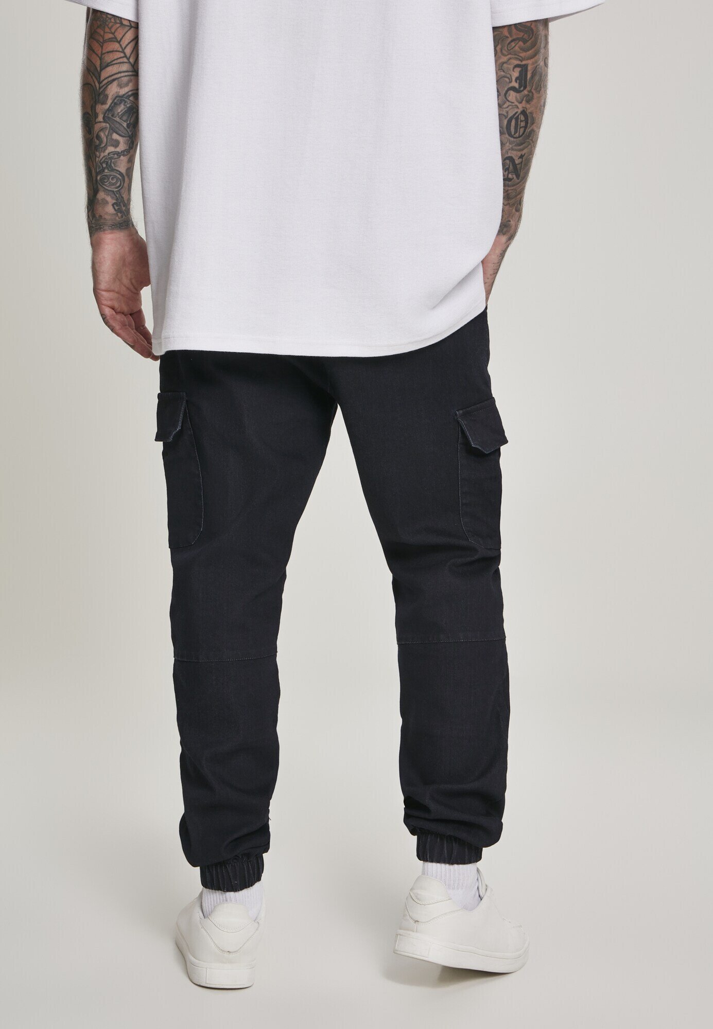 Urban Classics Pantaloni eleganți negru denim - Pled.ro