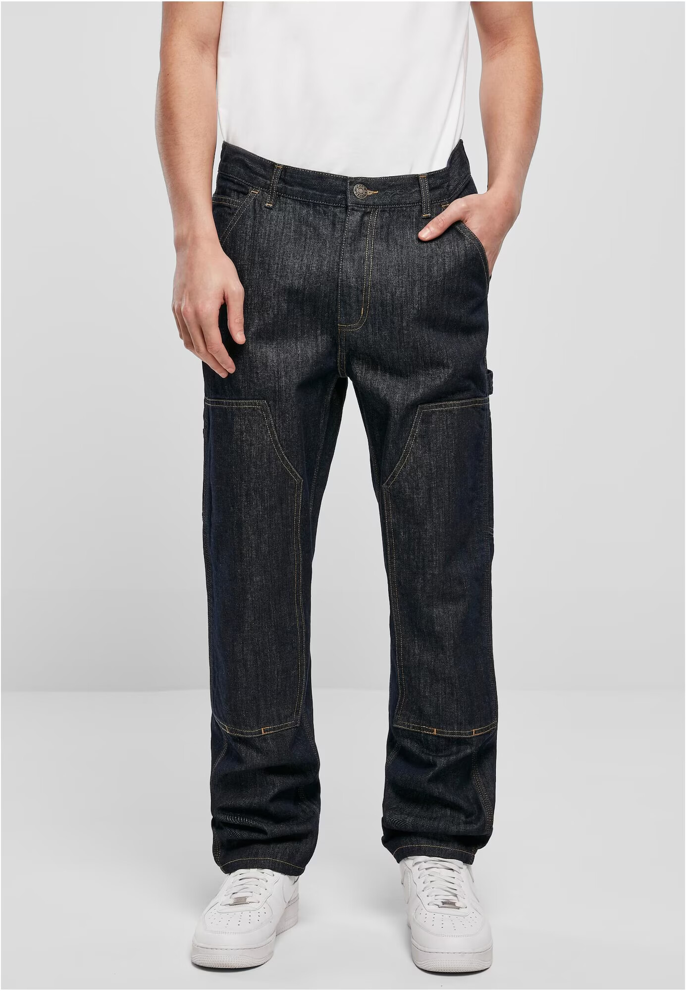 Urban Classics Pantaloni eleganți negru denim - Pled.ro