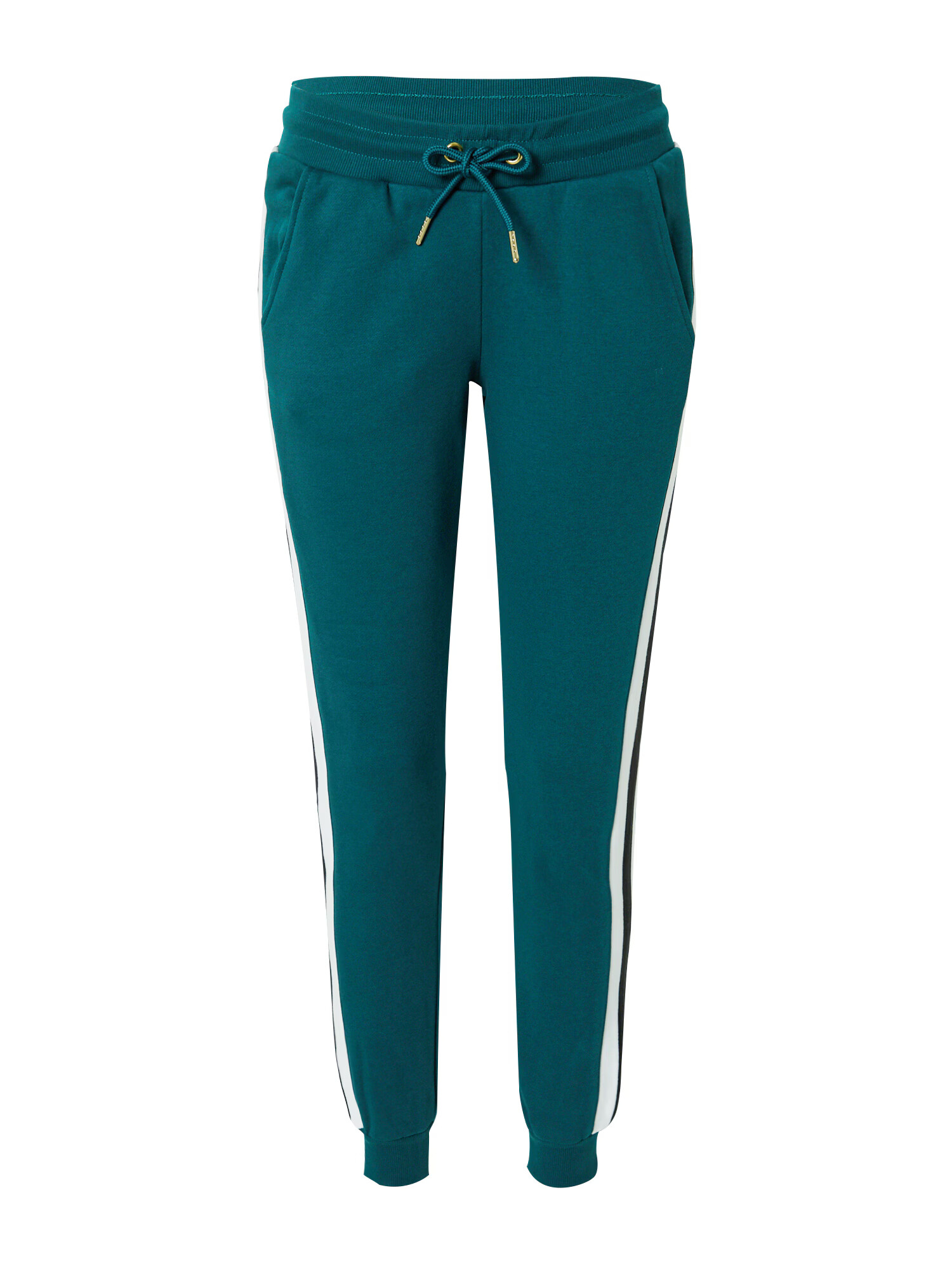 Urban Classics Pantaloni verde smarald / negru / alb - Pled.ro