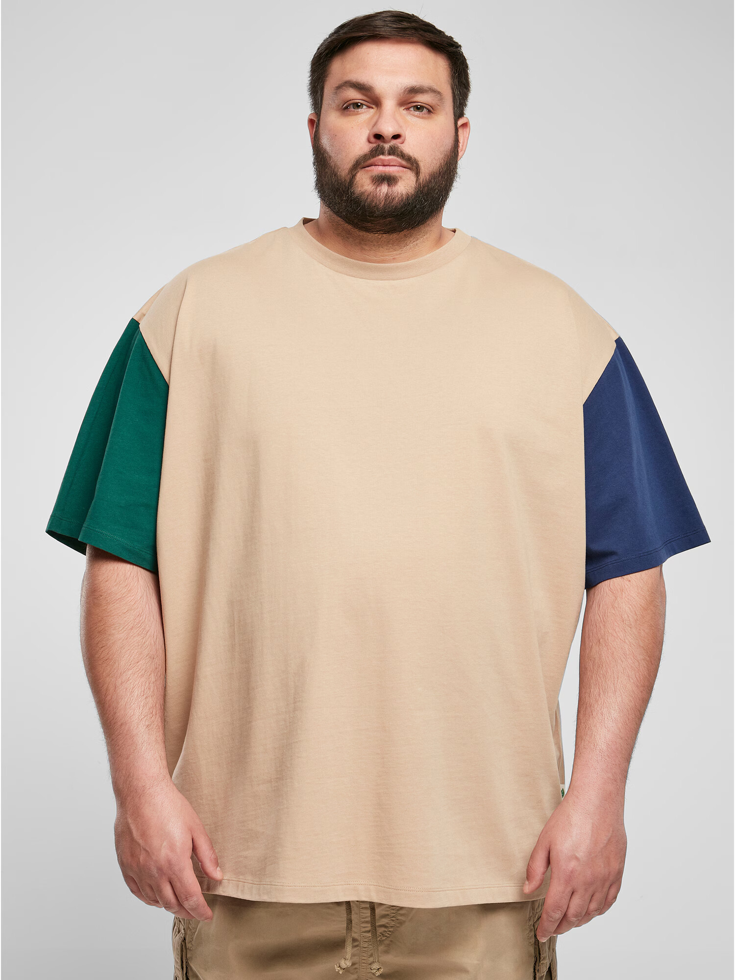 Urban Classics Tricou bej / albastru / verde - Pled.ro