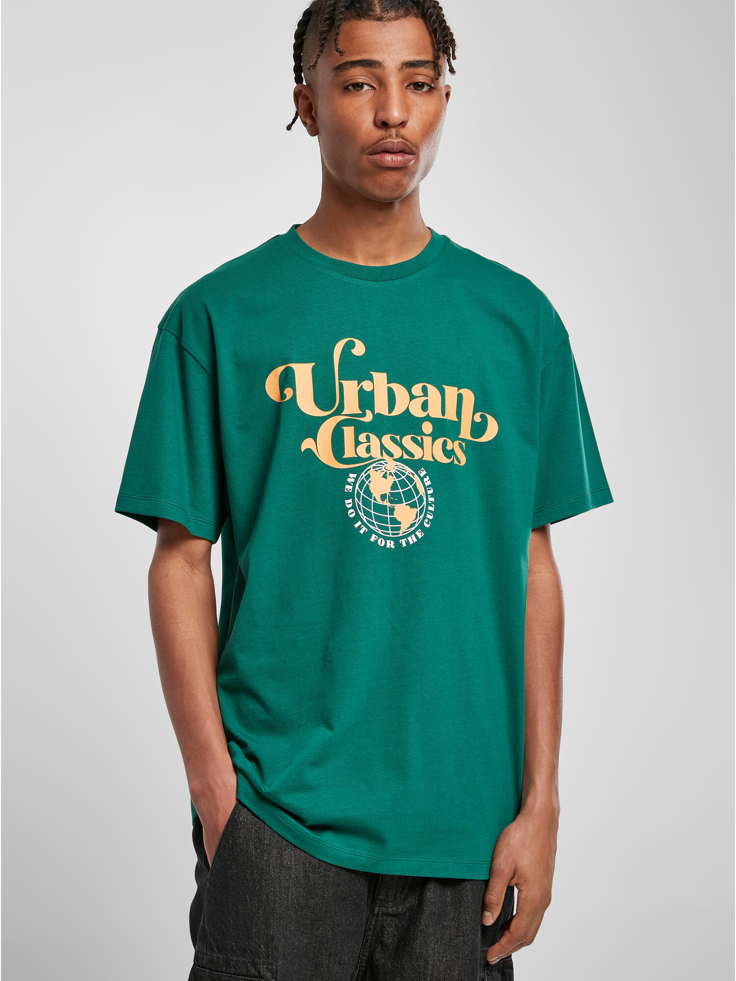 Urban Classics Tricou galben deschis / verde smarald / alb - Pled.ro