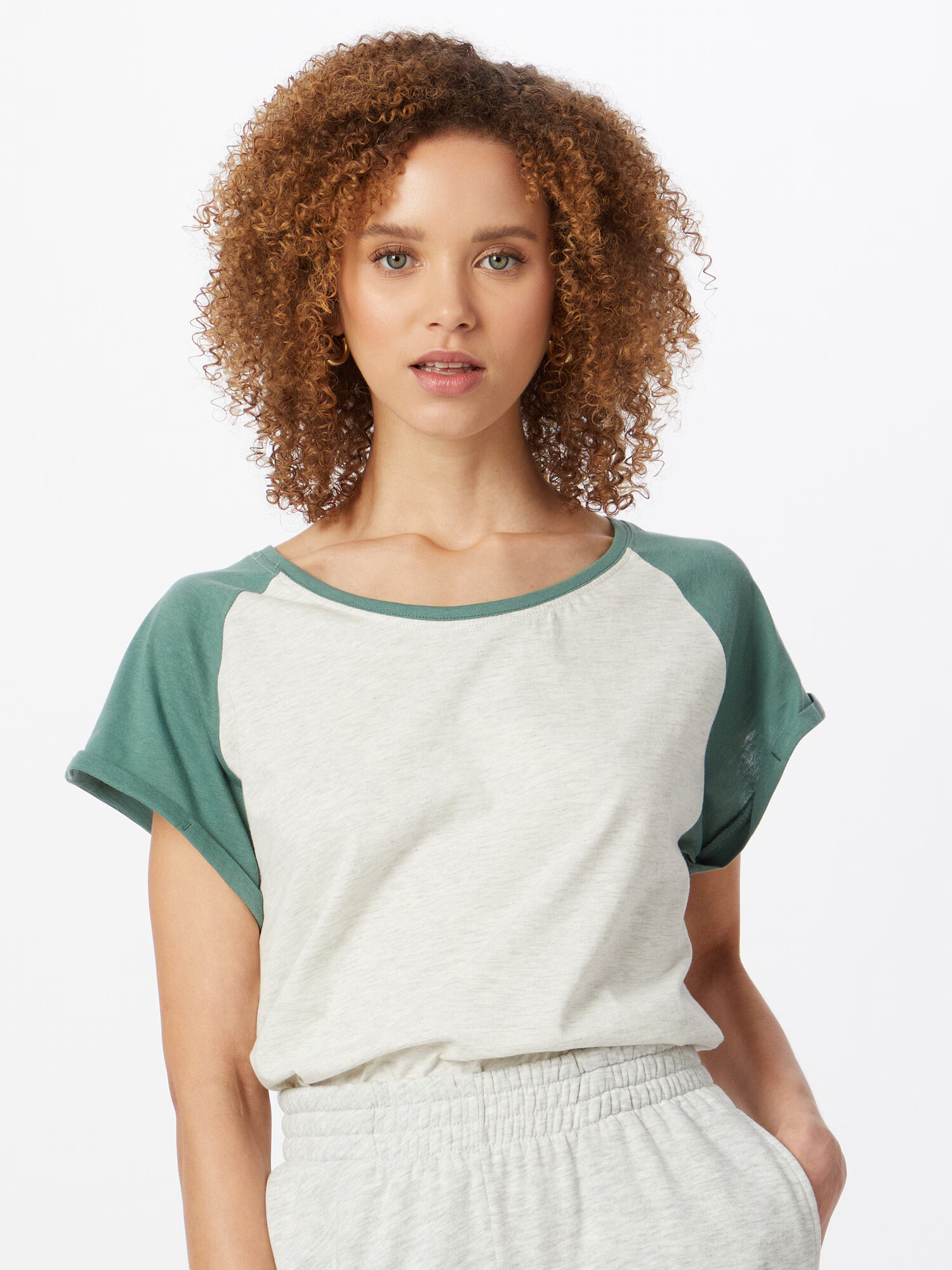 Urban Classics Tricou gri deschis / verde smarald - Pled.ro