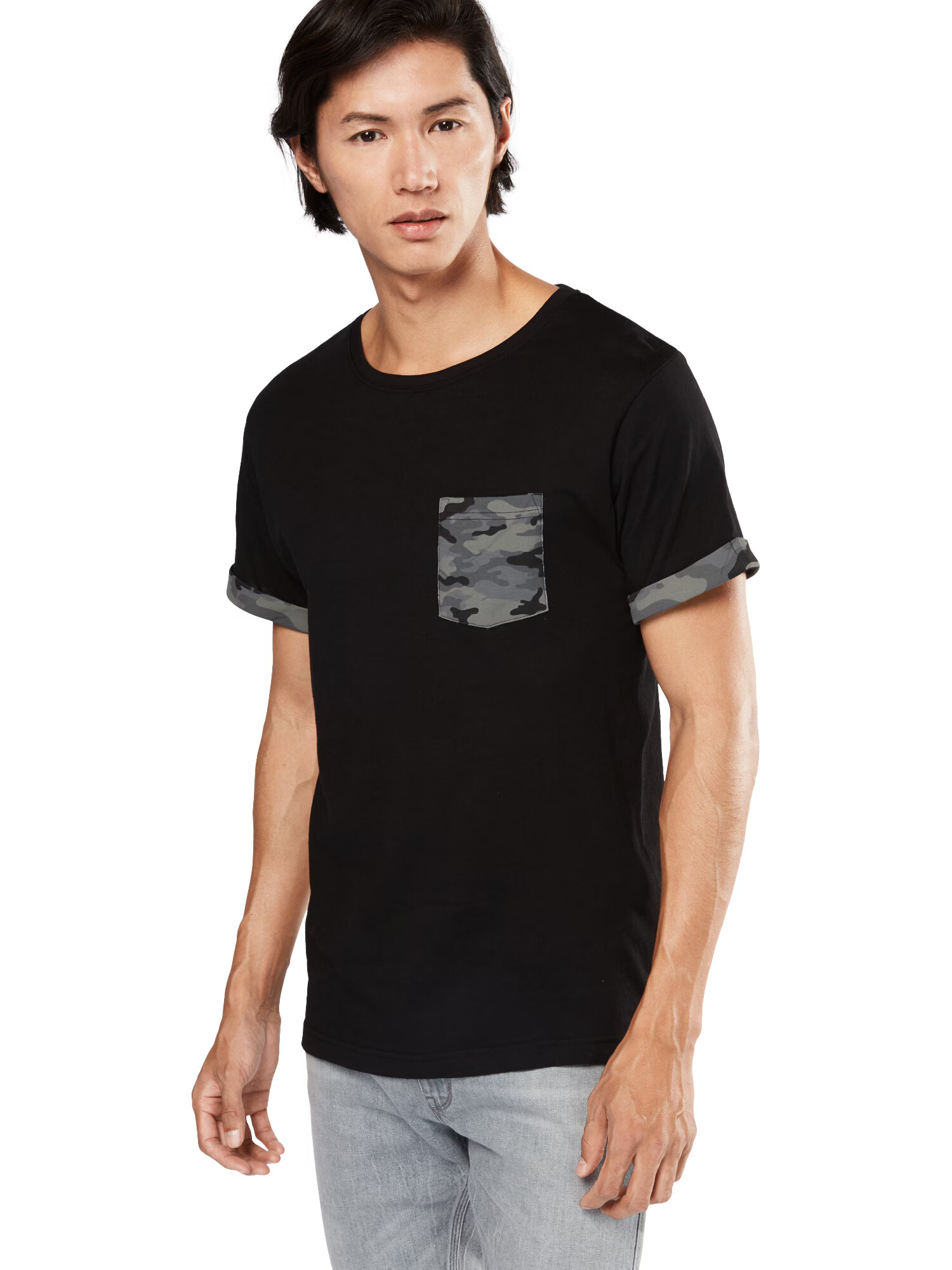 Urban Classics Tricou gri / negru - Pled.ro