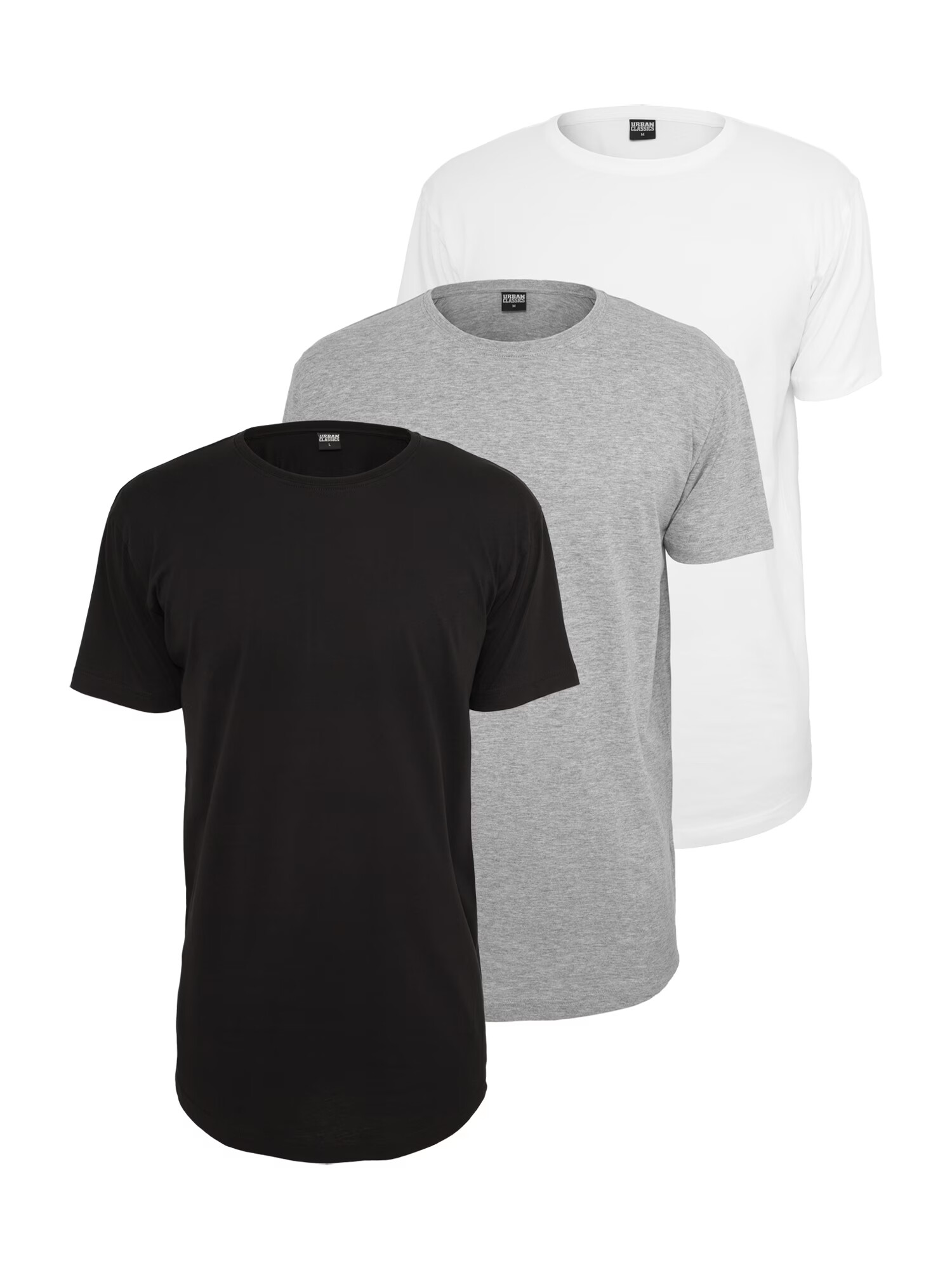 Urban Classics Tricou gri / negru / alb - Pled.ro