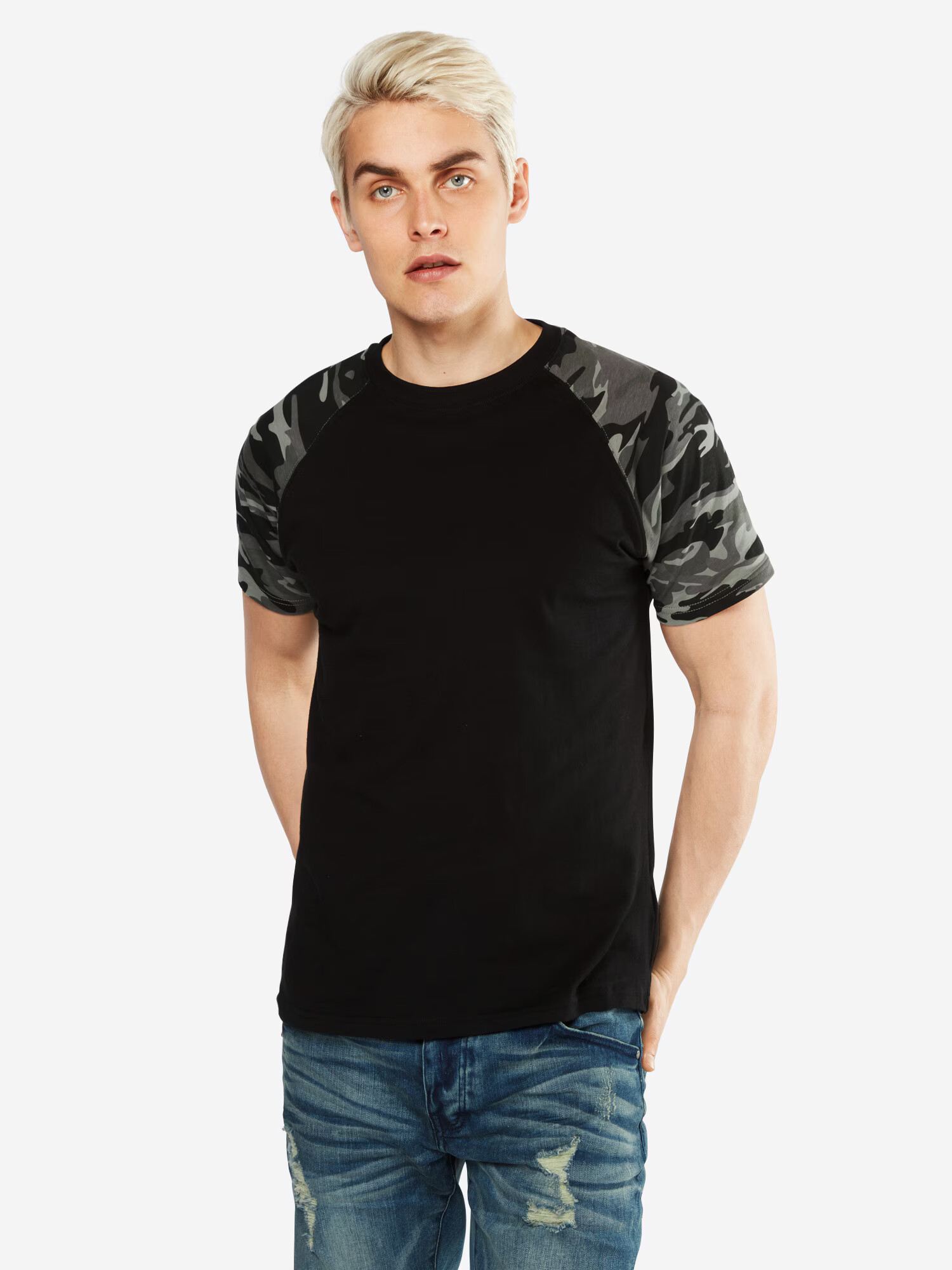 Urban Classics Tricou negru / alb - Pled.ro