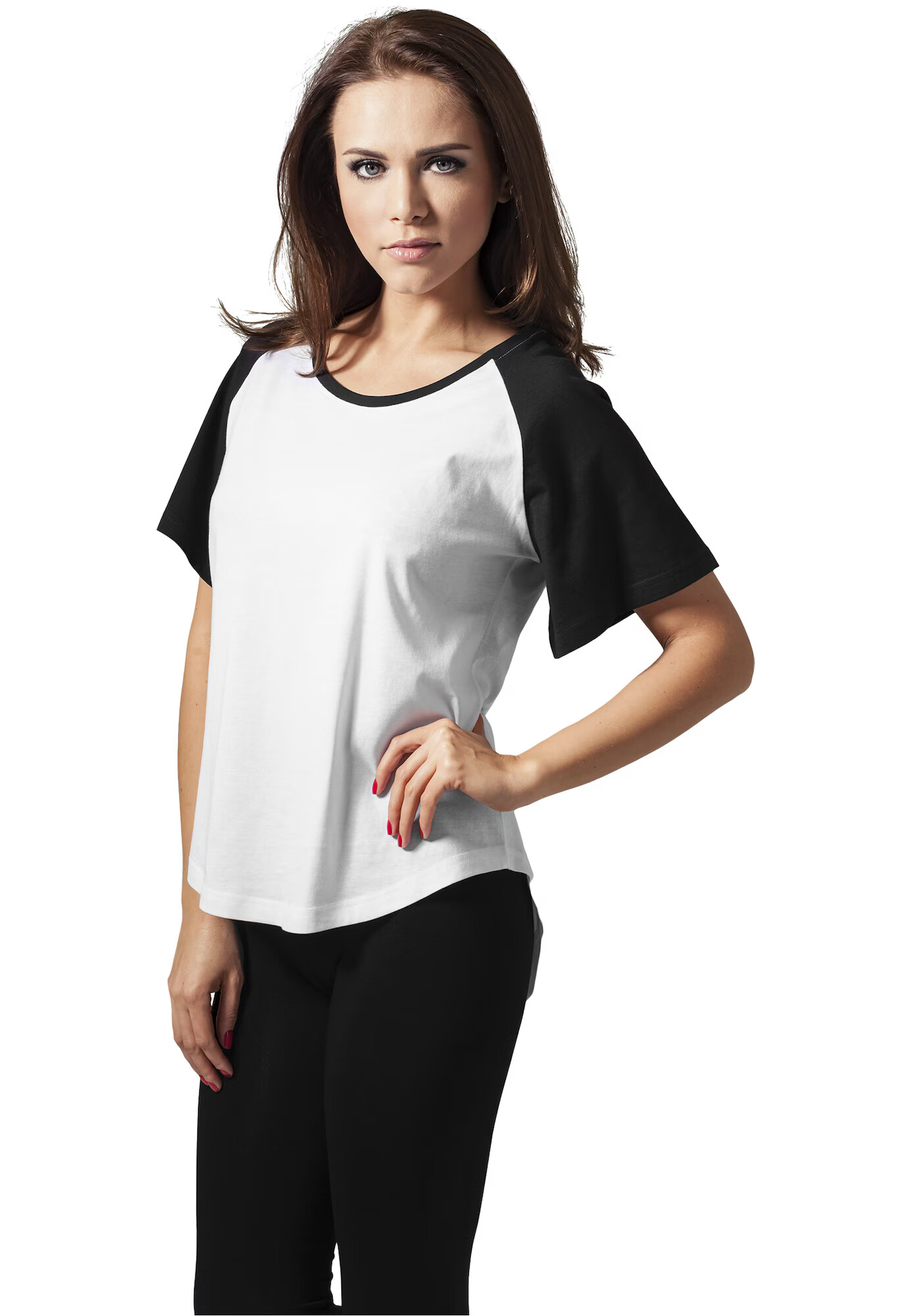 Urban Classics Tricou negru / alb - Pled.ro