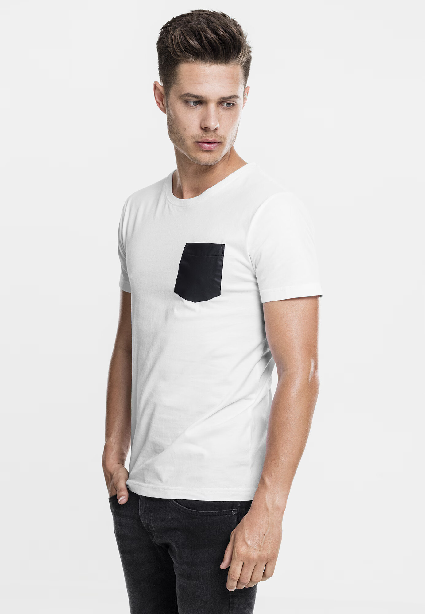 Urban Classics Tricou negru / alb - Pled.ro