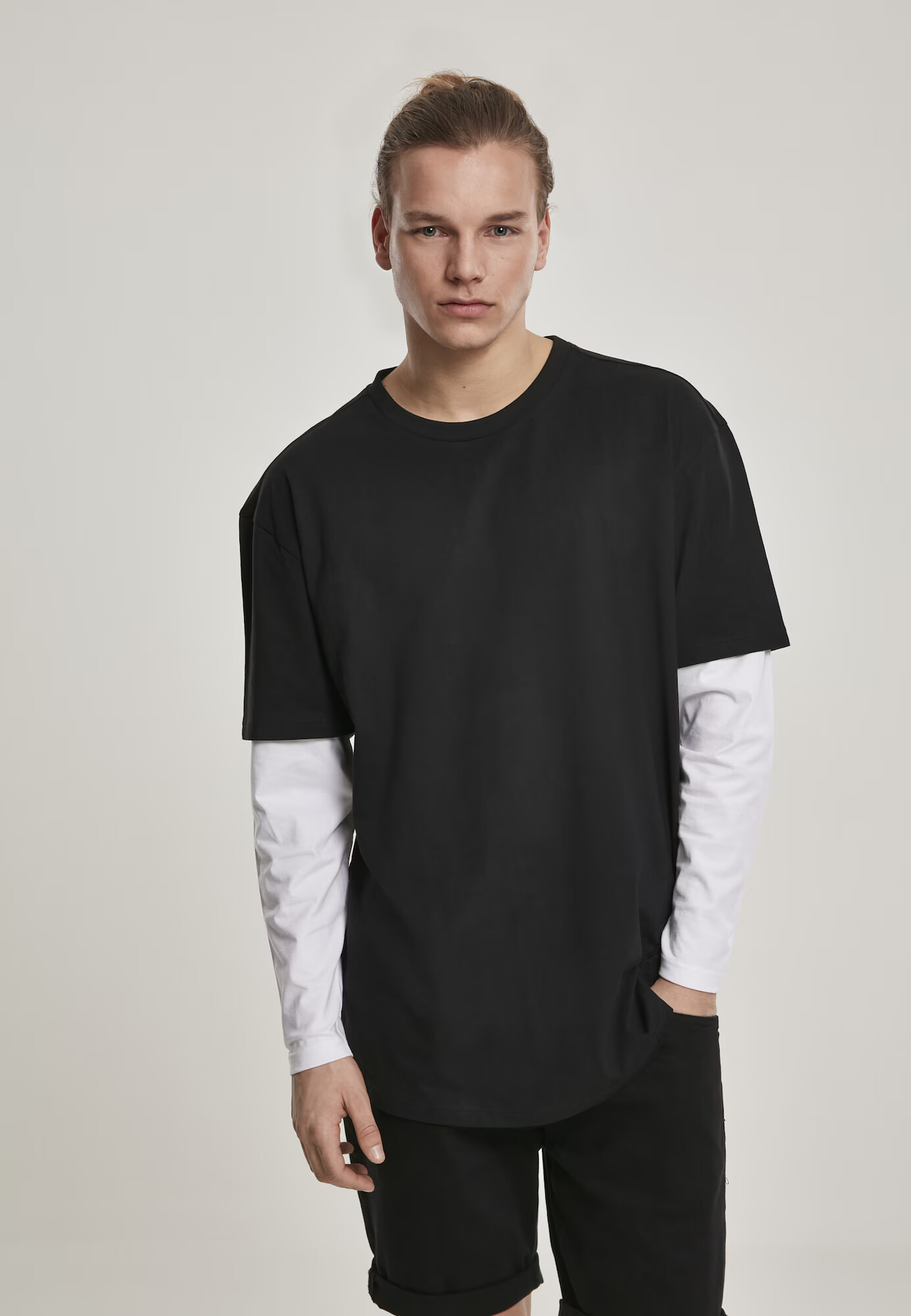 Urban Classics Tricou negru / alb - Pled.ro