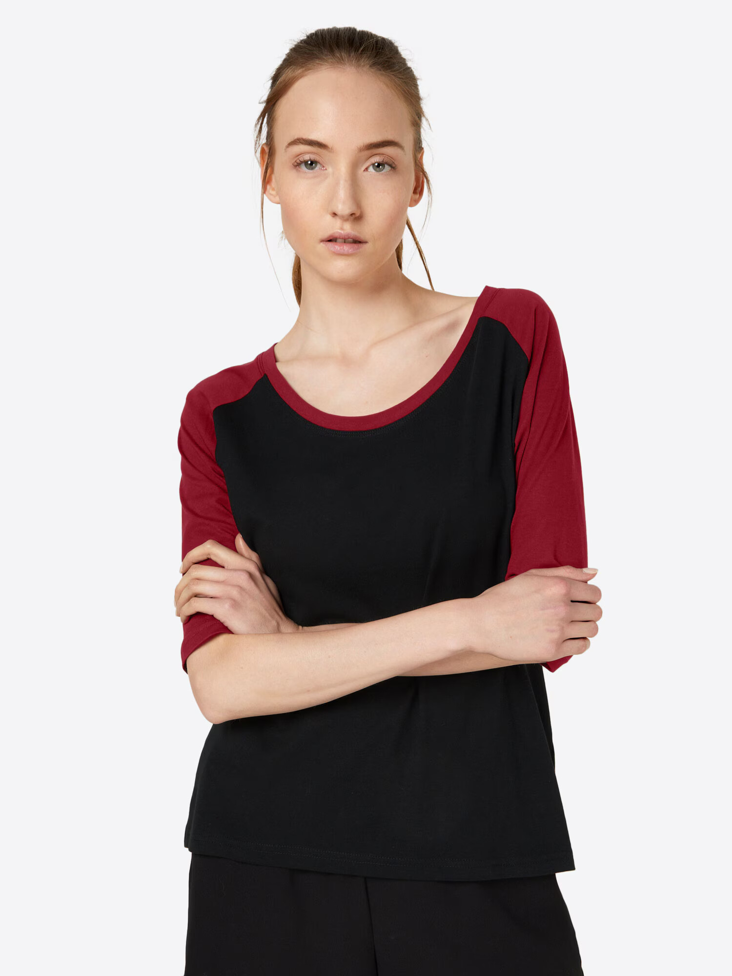 Urban Classics Tricou roșu burgundy / negru - Pled.ro