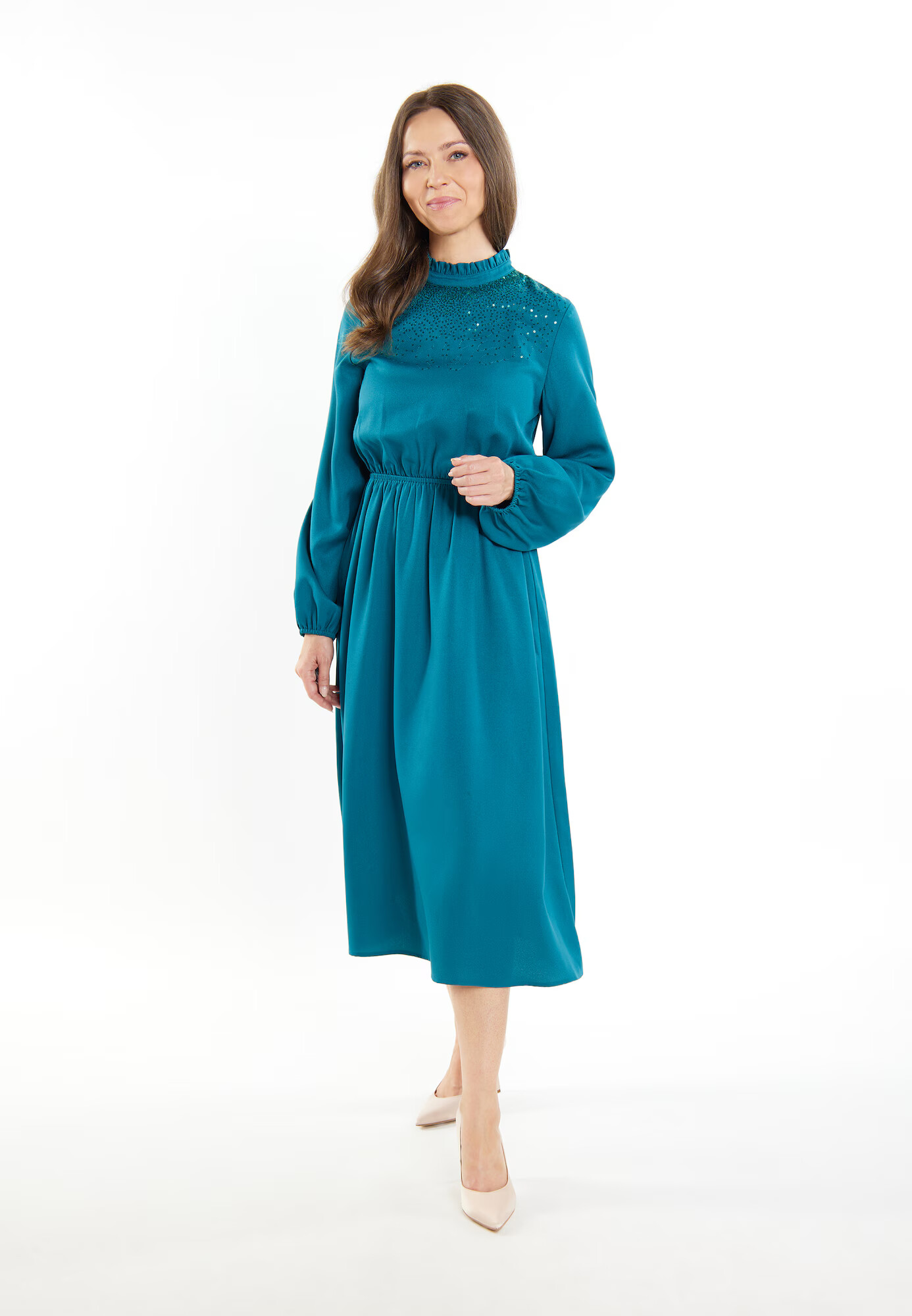 Usha Rochie de cocktail verde petrol - Pled.ro