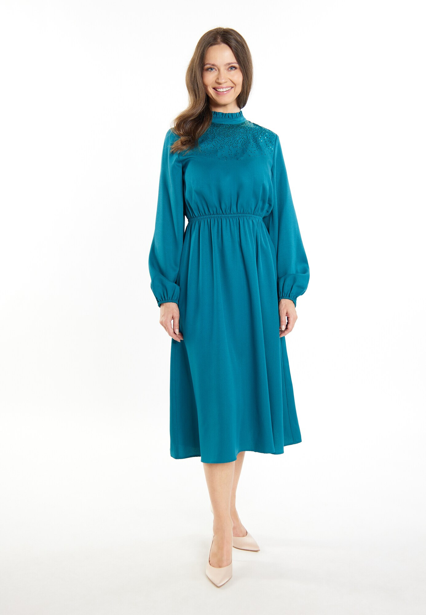 Usha Rochie de cocktail verde petrol - Pled.ro