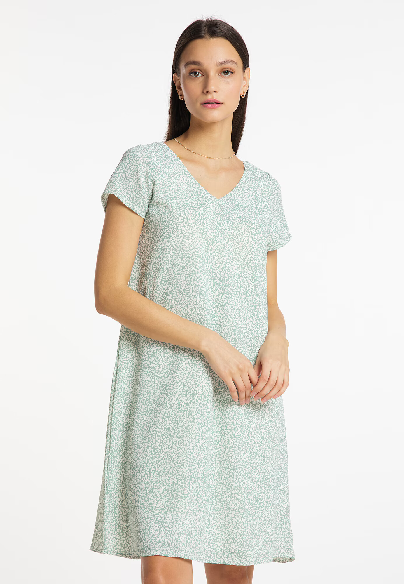 Usha Rochie de vară verde mentă / alb - Pled.ro