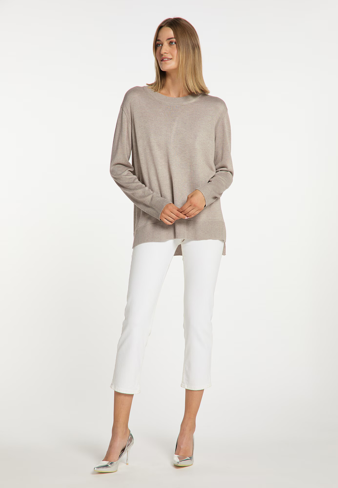 usha WHITE LABEL Pulover gri taupe - Pled.ro