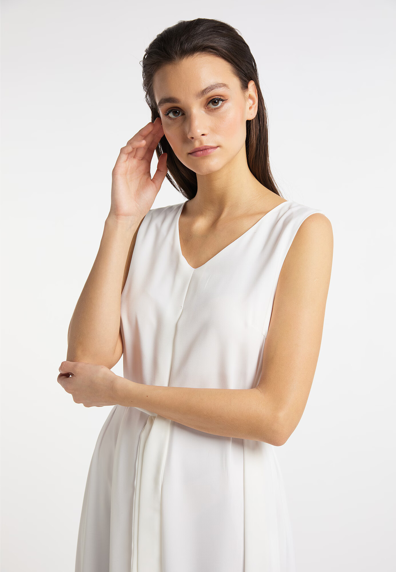 usha WHITE LABEL Rochie de seară 'Lynnea' alb lână - Pled.ro