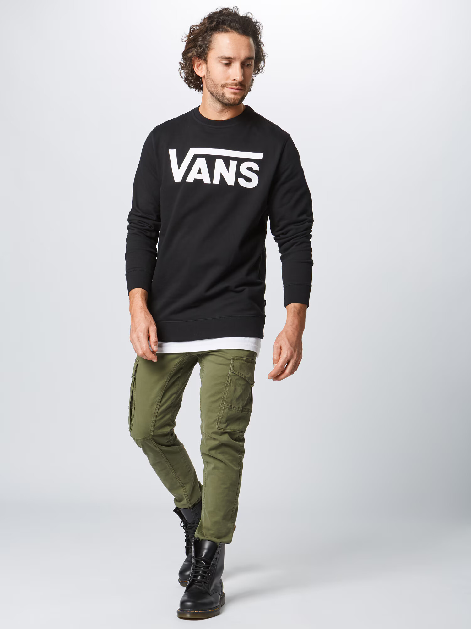 VANS Bluză de molton negru / alb - Pled.ro