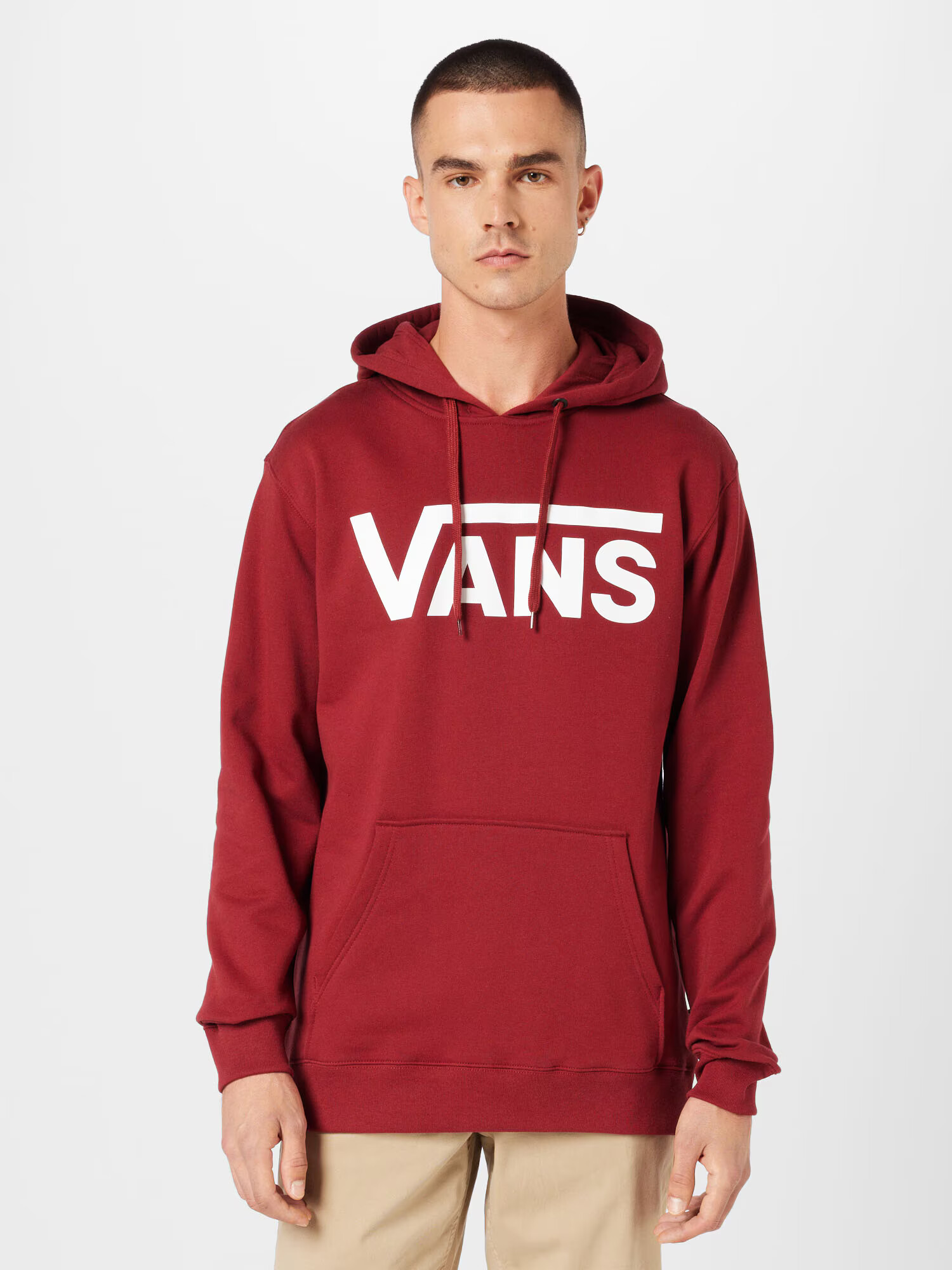 VANS Bluză de molton 'Classic II' roșu burgundy / alb - Pled.ro