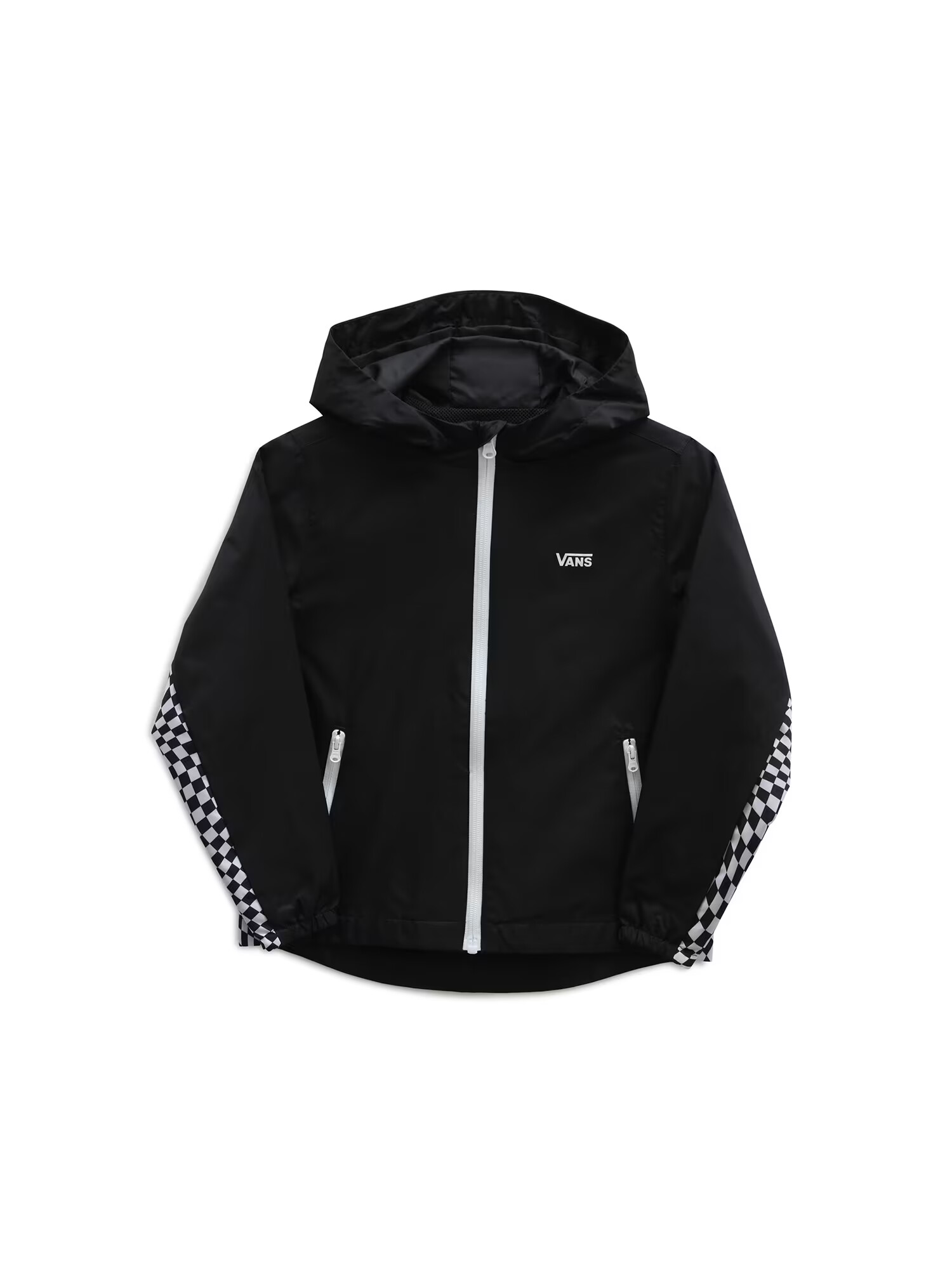 VANS Geacă de primăvară-toamnă 'Warp Check Windbreaker' negru / alb - Pled.ro