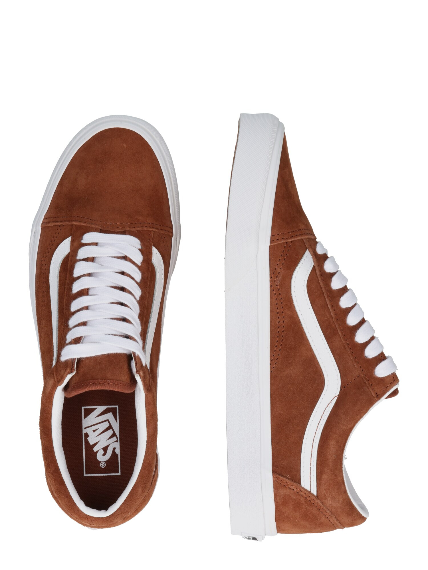 VANS Sneaker low 'Old Skool' maro caramel / alb - Pled.ro