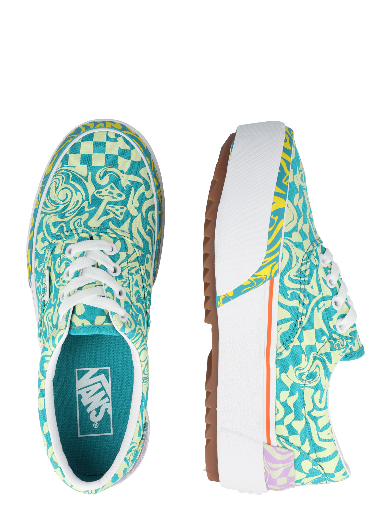 VANS Sneaker low 'UA Era Stacked' turcoaz / verde deschis / mov orhidee / alb - Pled.ro