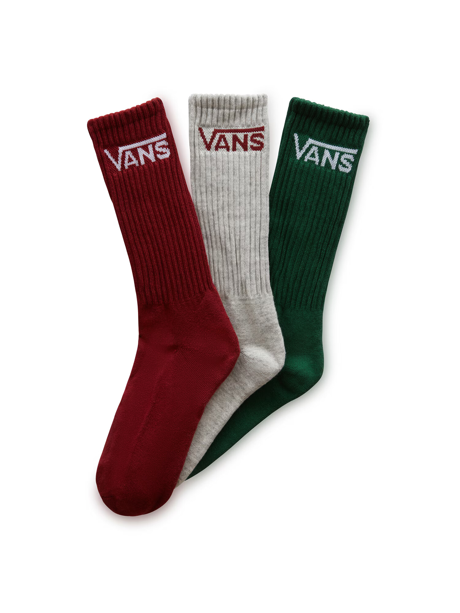 VANS Șosete 'Classic Crew' gri deschis / verde / sângeriu / alb - Pled.ro