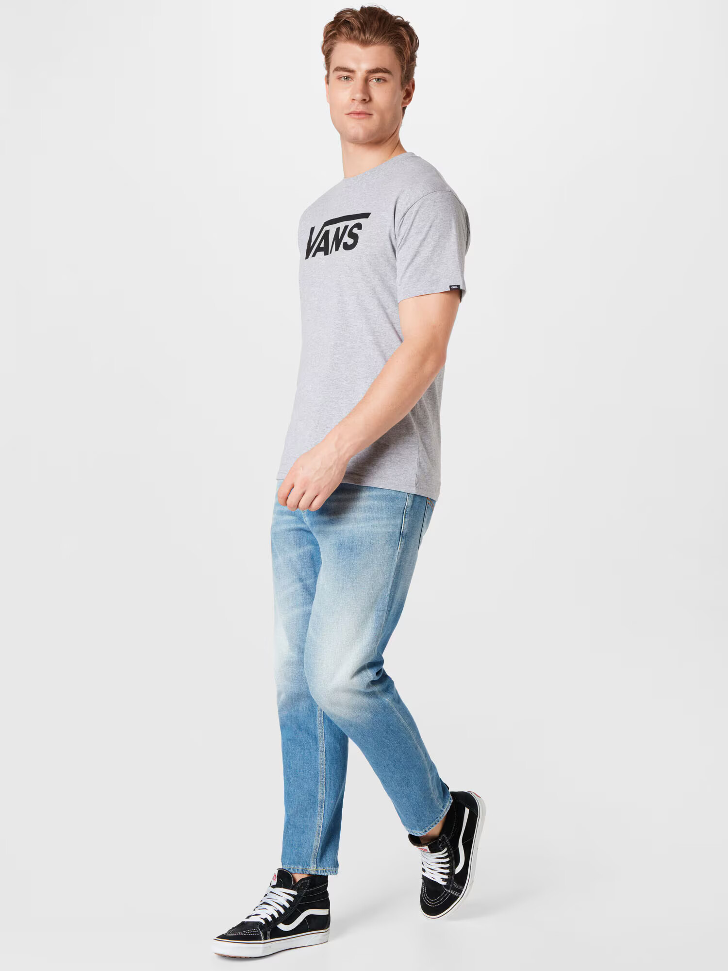 VANS Tricou 'CLASSIC' gri amestecat / negru - Pled.ro