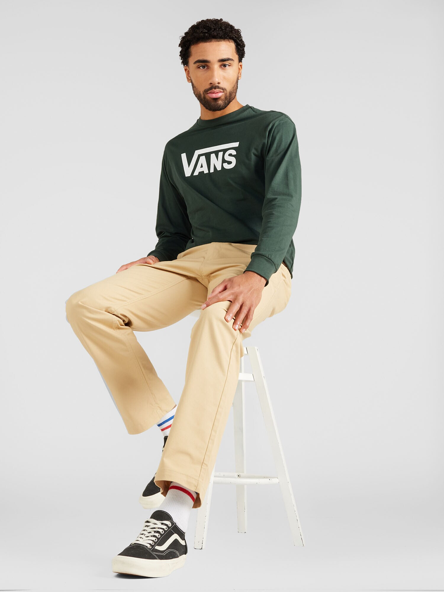 VANS Tricou 'Classic' verde închis / alb - Pled.ro