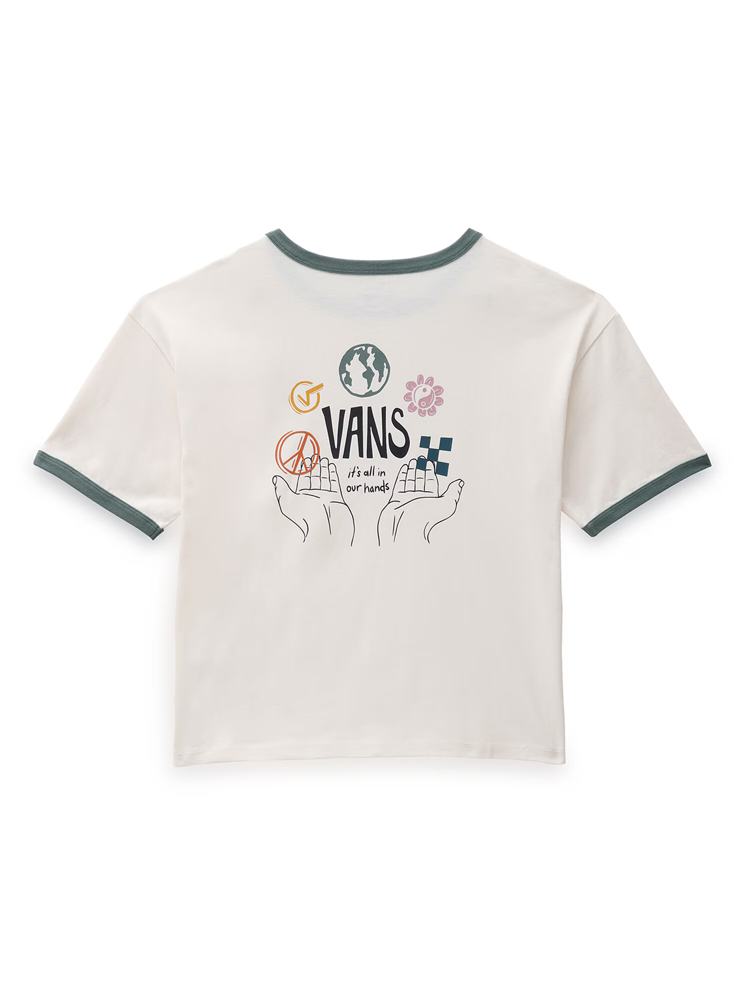 VANS Tricou crem / verde închis / portocaliu / negru - Pled.ro