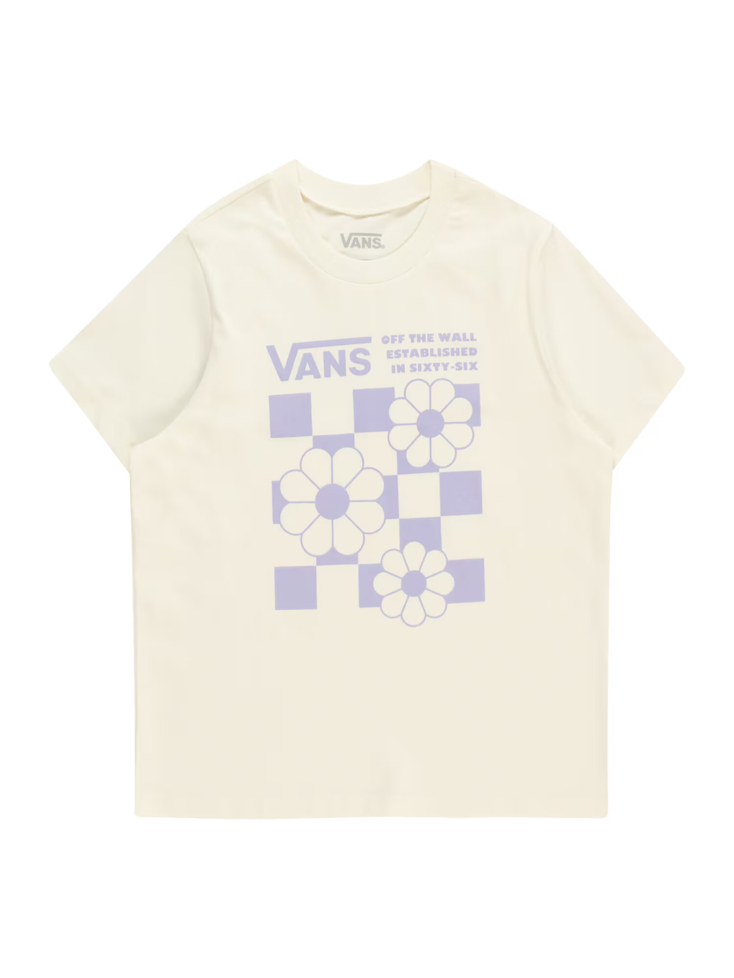 VANS Tricou 'FLORAL CHECK BOX' crem / mov liliachiu - Pled.ro