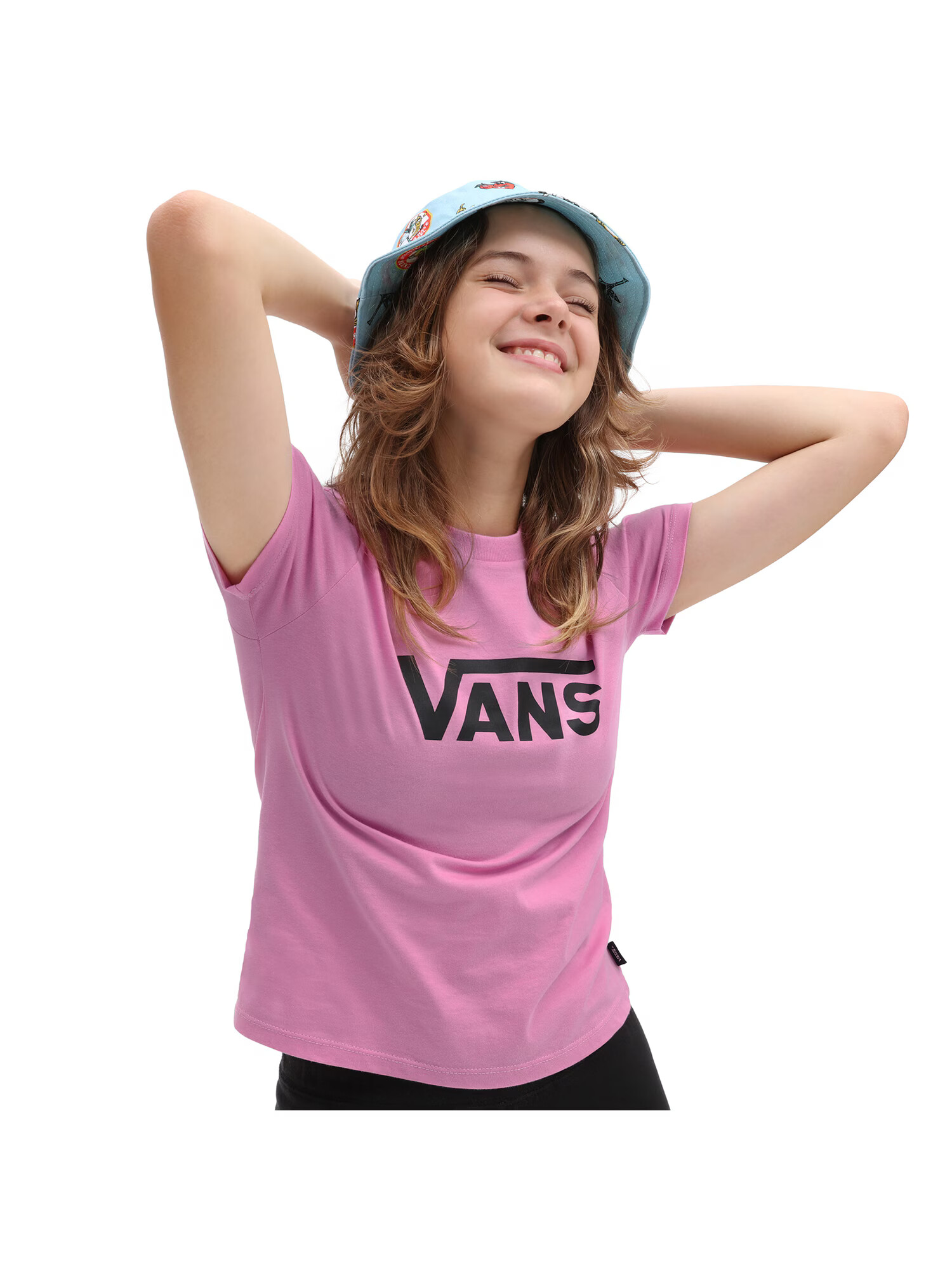 VANS Tricou 'Flying' roz / negru - Pled.ro