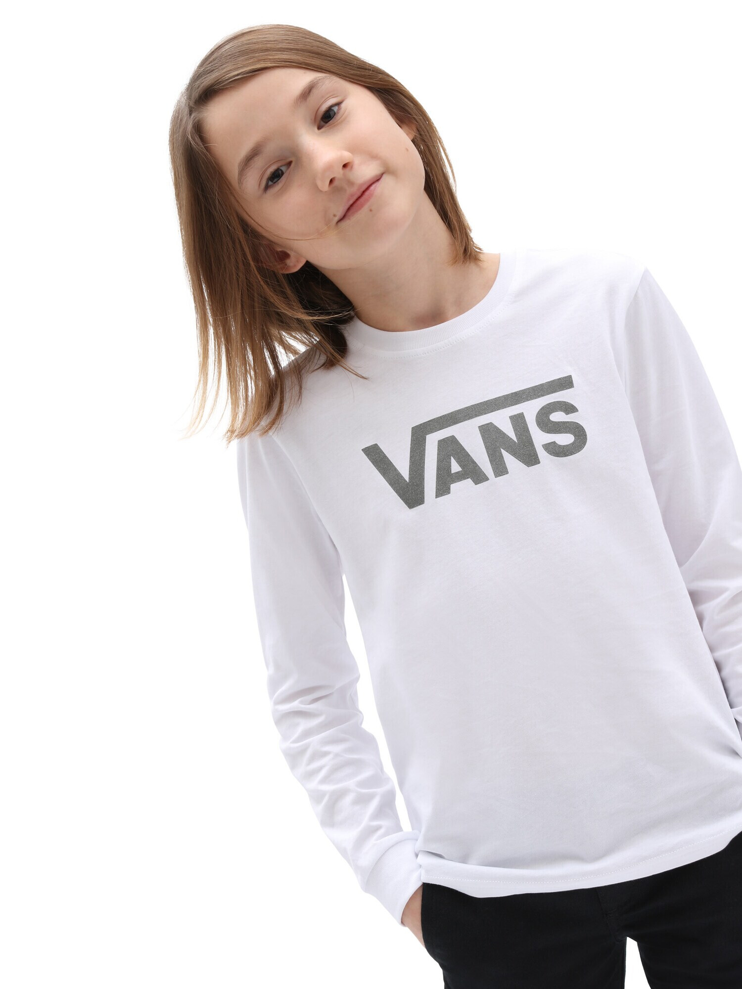 VANS Tricou 'GR FLYING V LS BF' negru / alb - Pled.ro