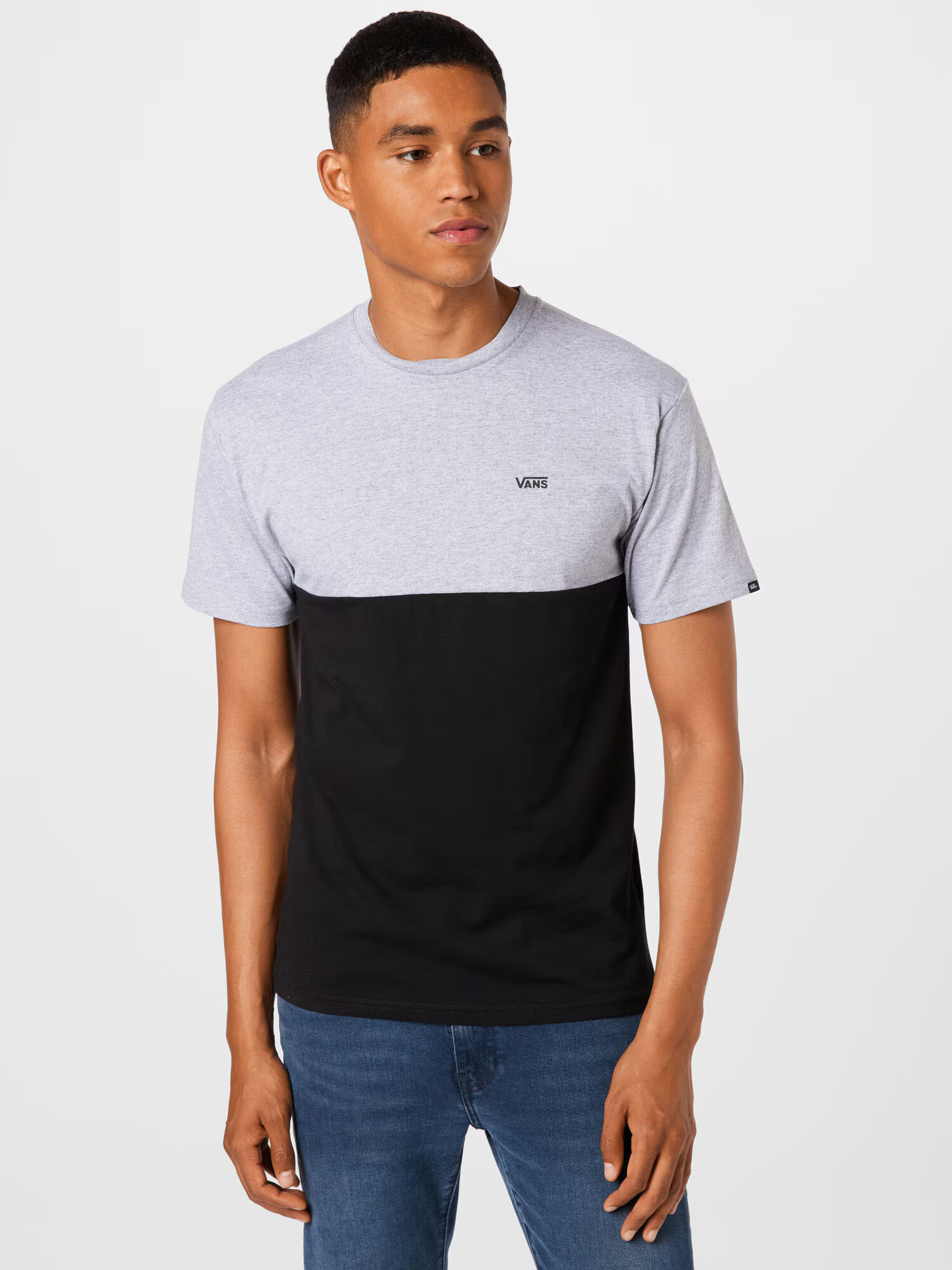 VANS Tricou 'MN COLORBLOCK TEE' gri amestecat / negru - Pled.ro