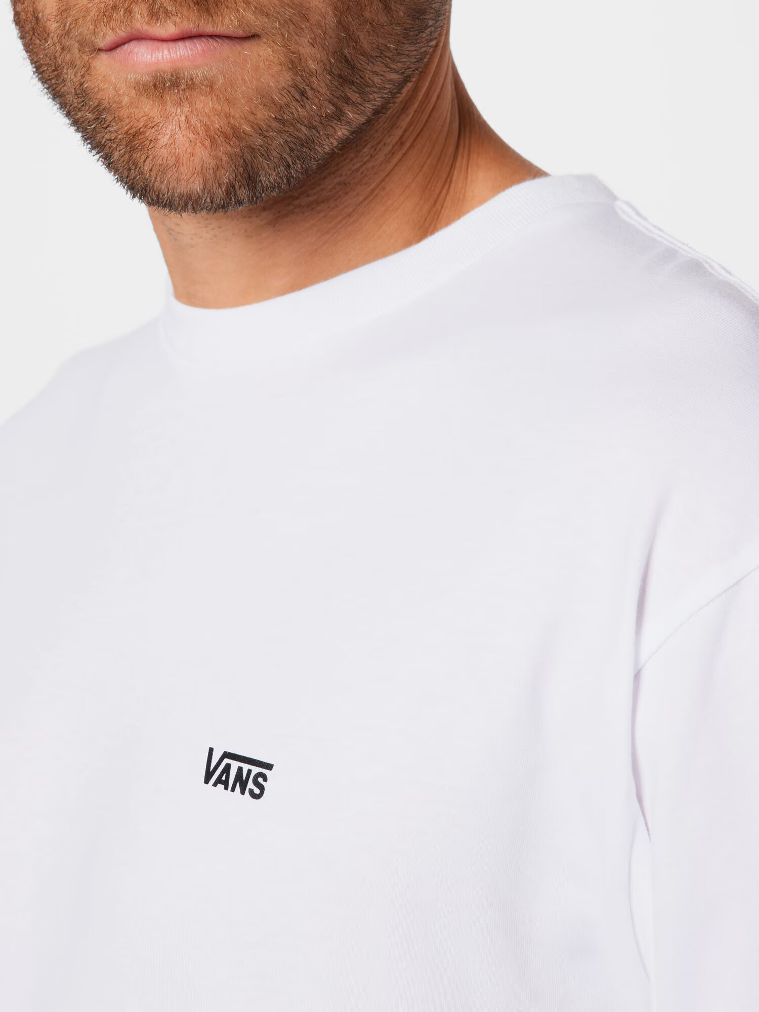 VANS Tricou 'MN LEFT CHEST LS' negru / alb - Pled.ro