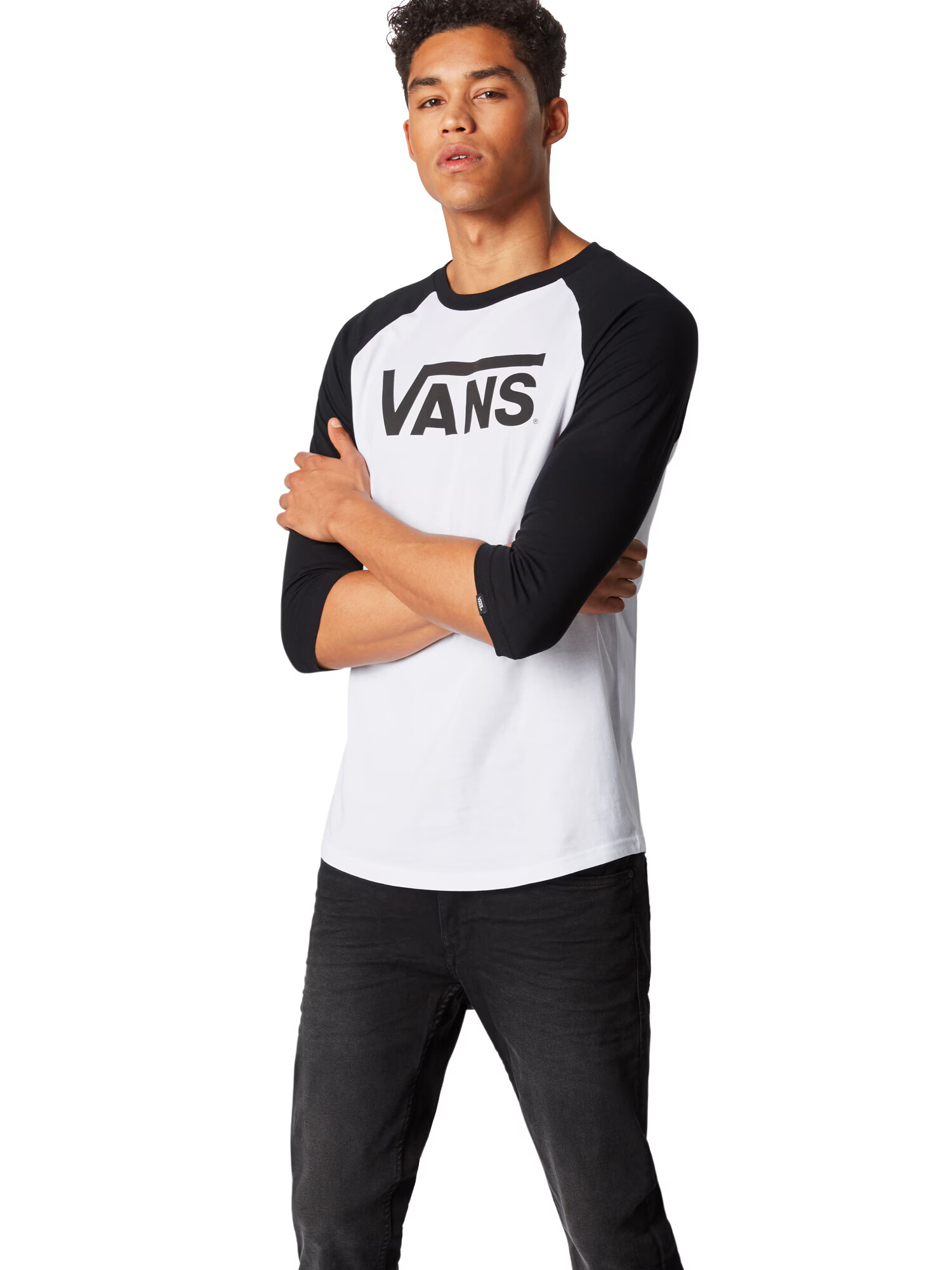 VANS Tricou negru / alb - Pled.ro