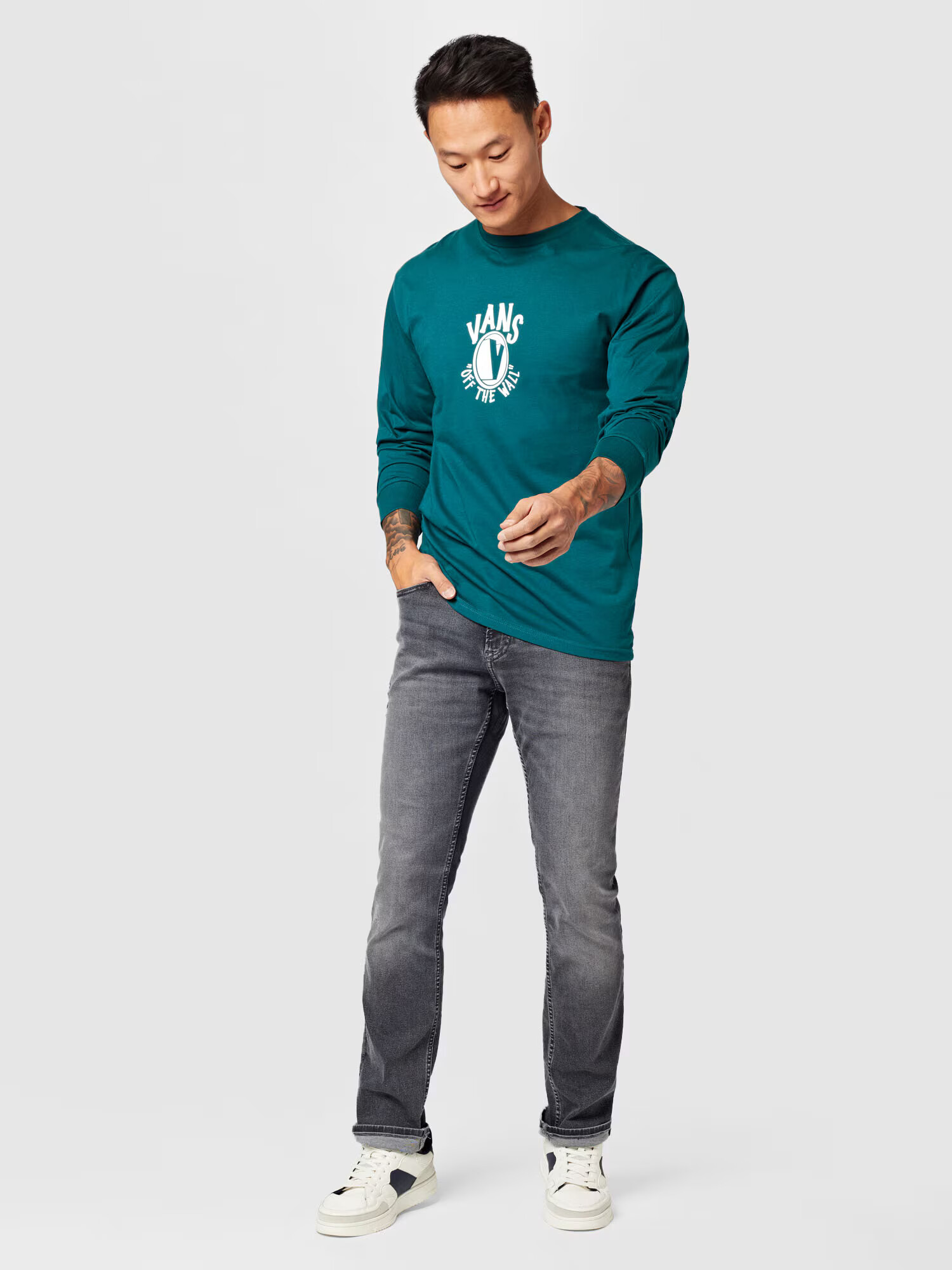 VANS Tricou 'SHADOW' verde smarald / alb - Pled.ro