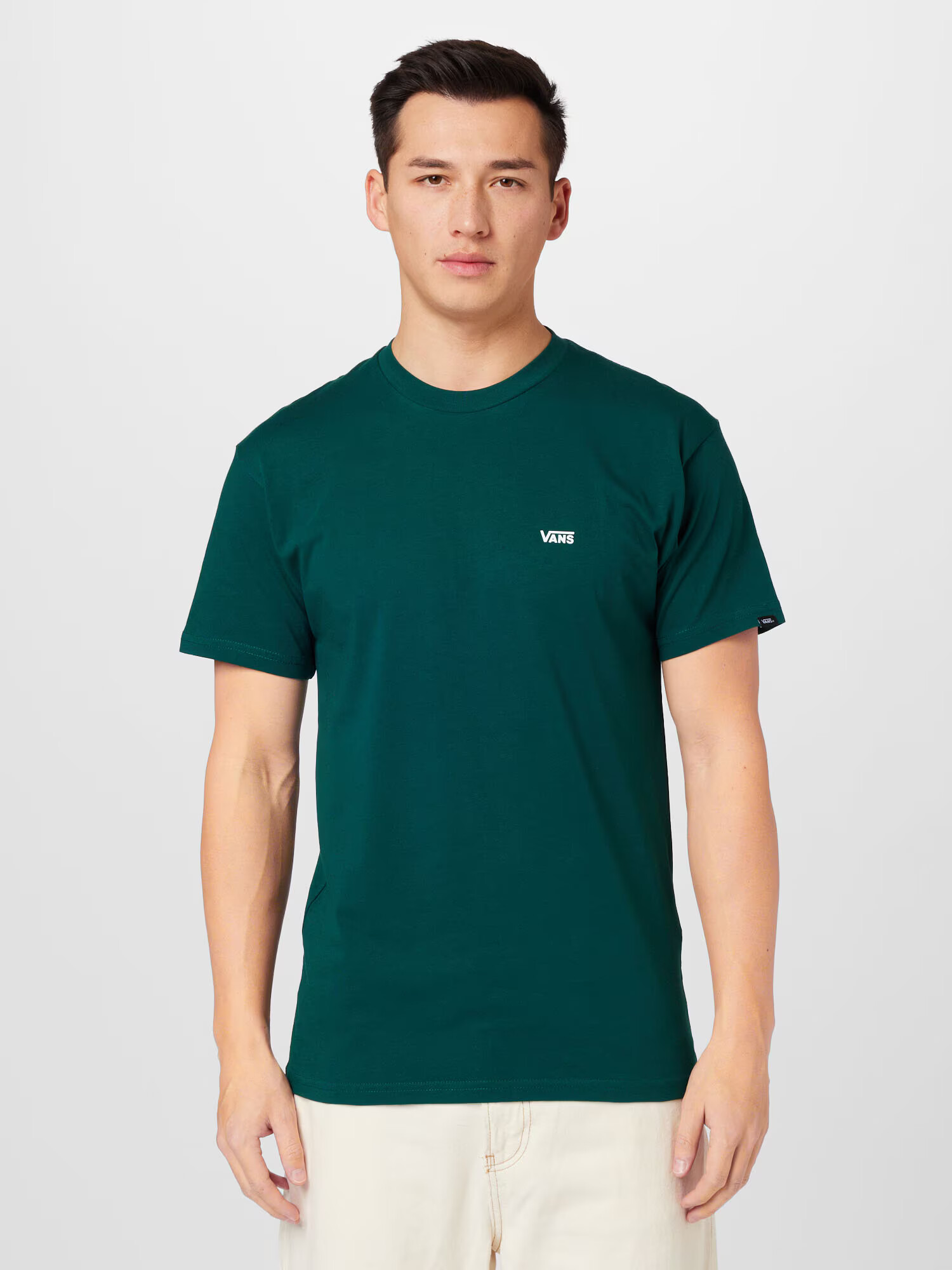 VANS Tricou verde închis / alb - Pled.ro