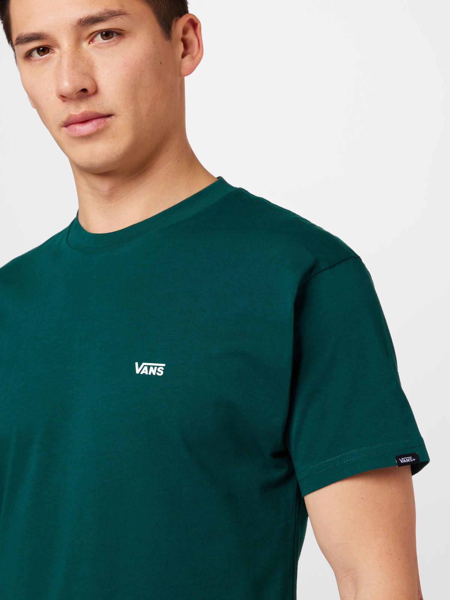 VANS Tricou verde închis / alb - Pled.ro