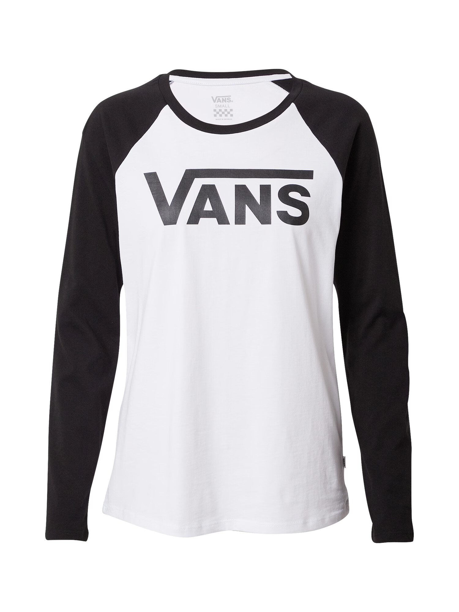 VANS Tricou 'WM FLYING V LS RAGLAN' negru / alb - Pled.ro