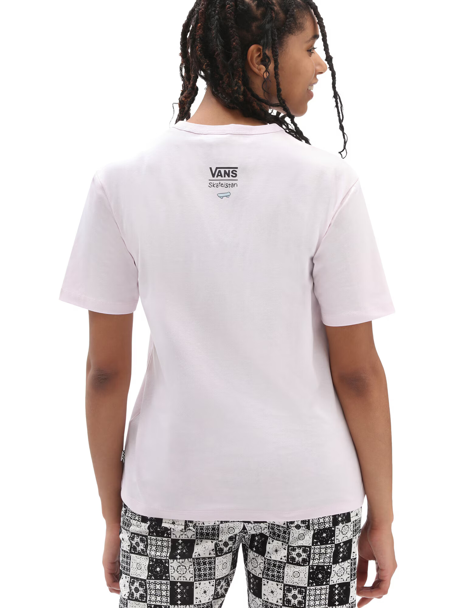 VANS Tricou 'WM X SKATEISTAN SS OTW' albastru deschis / galben / roz deschis / negru - Pled.ro